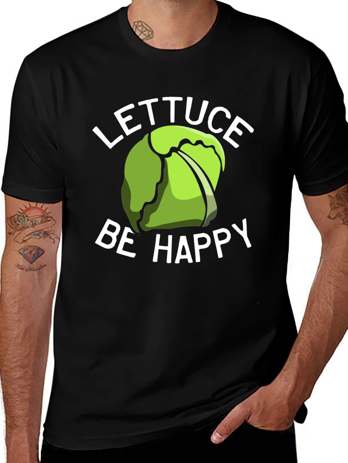 Variant 3 of Lettuce Be Happy T-Shirt - Funny Graphic Tee