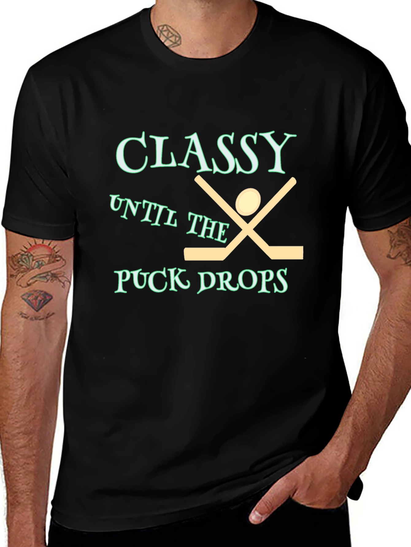 Variant 16 of Classy Until the Puck Drops Hockey T-Shirt