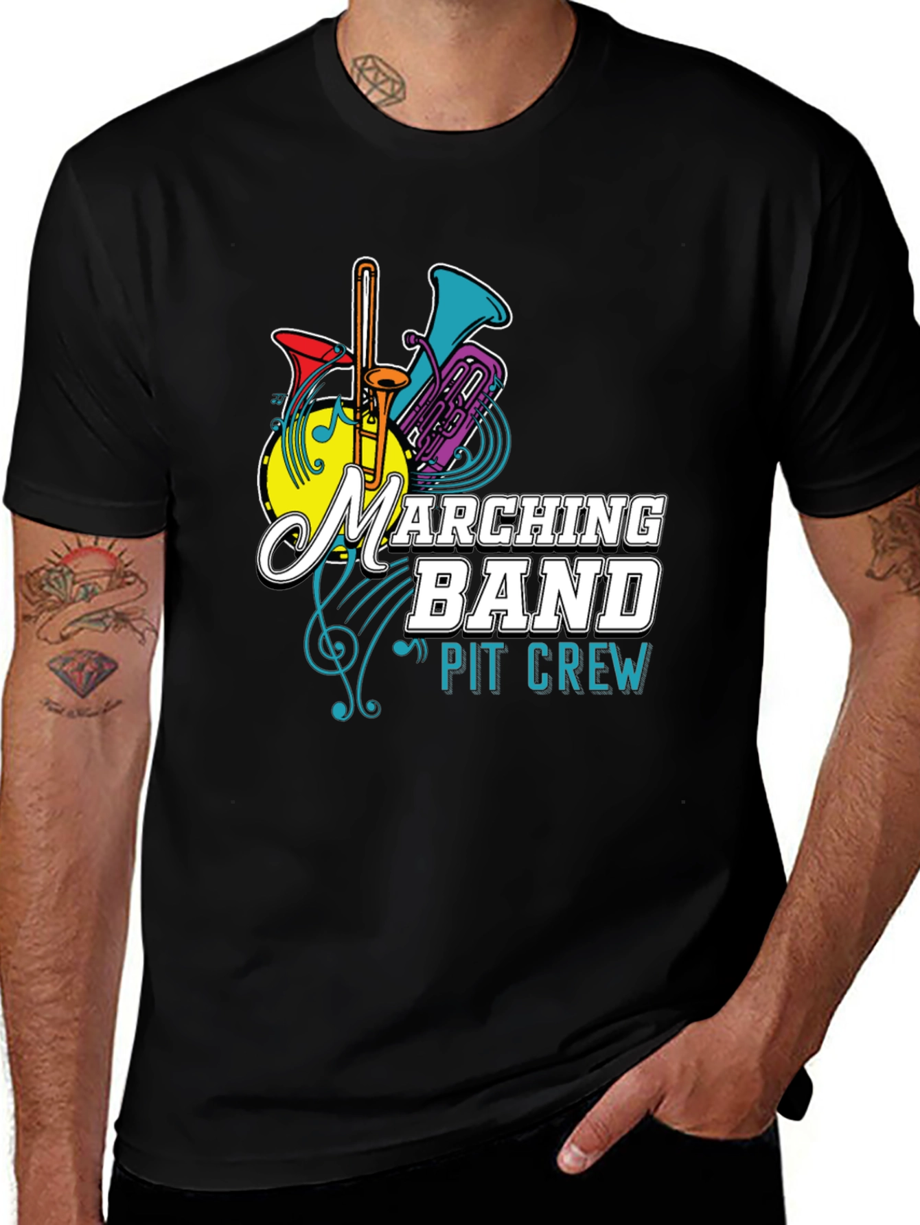 Marching Band Pit Crew T-Shirt - Musical Instrument Tee
