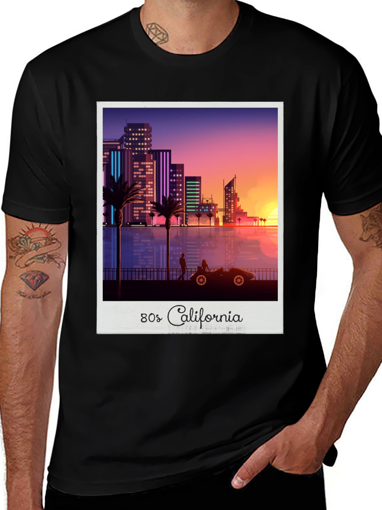 Variant 4 of 80s California Graphic Tee - Retro Sunset Vibes