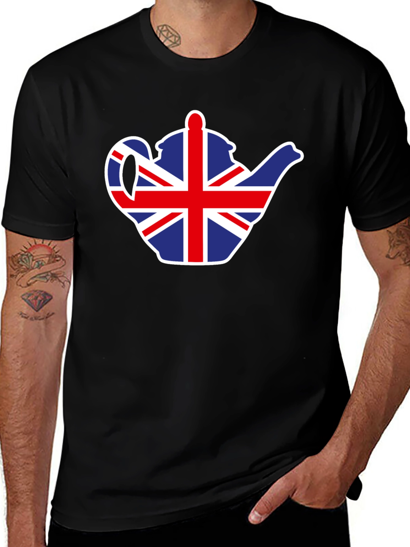 British Teapot Flag Graphic T-Shirt