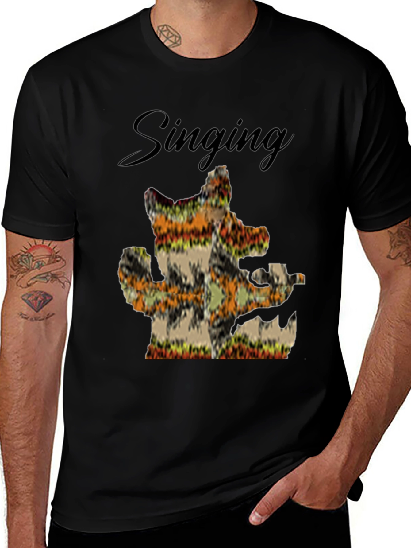 Variant 24 of Singing Cactus Men's Black T-Shirt