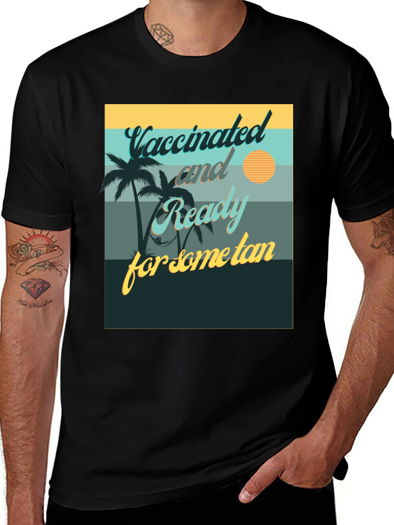 Variant 24 of Vaccinated Ready for Tan Graphic Tee