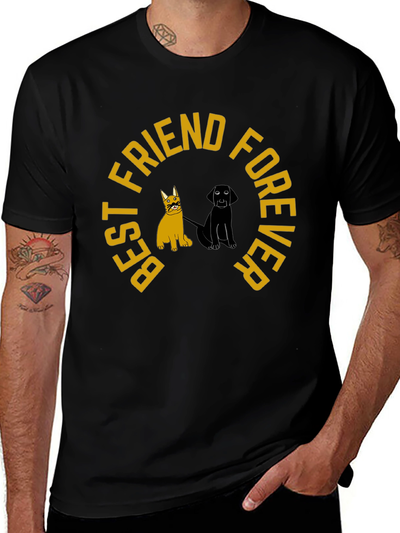 Variant 17 of Best Friends Forever T-Shirt - Dog & Cat Design
