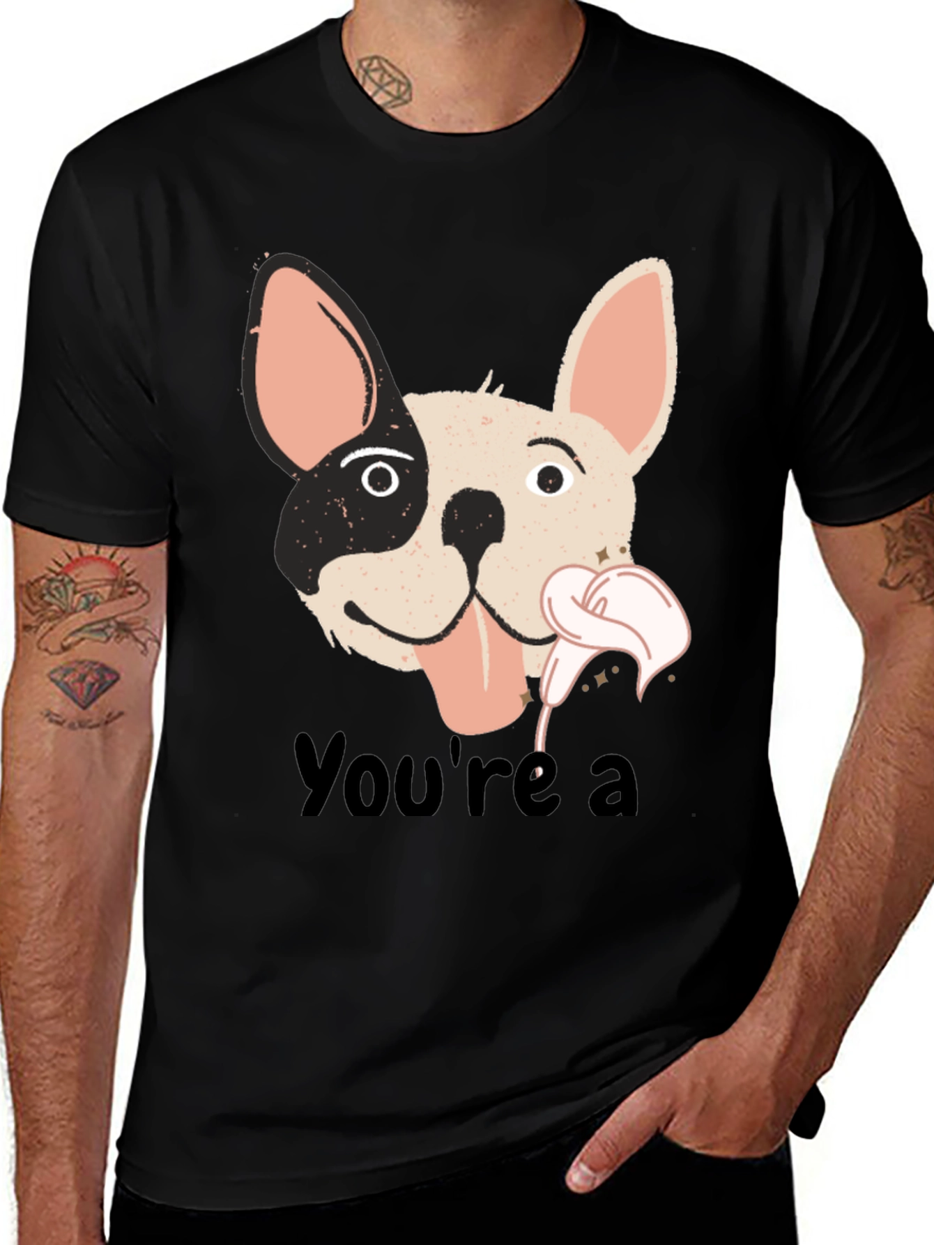 Variant 19 of You're a Dog T-Shirt - Black Cotton Blend