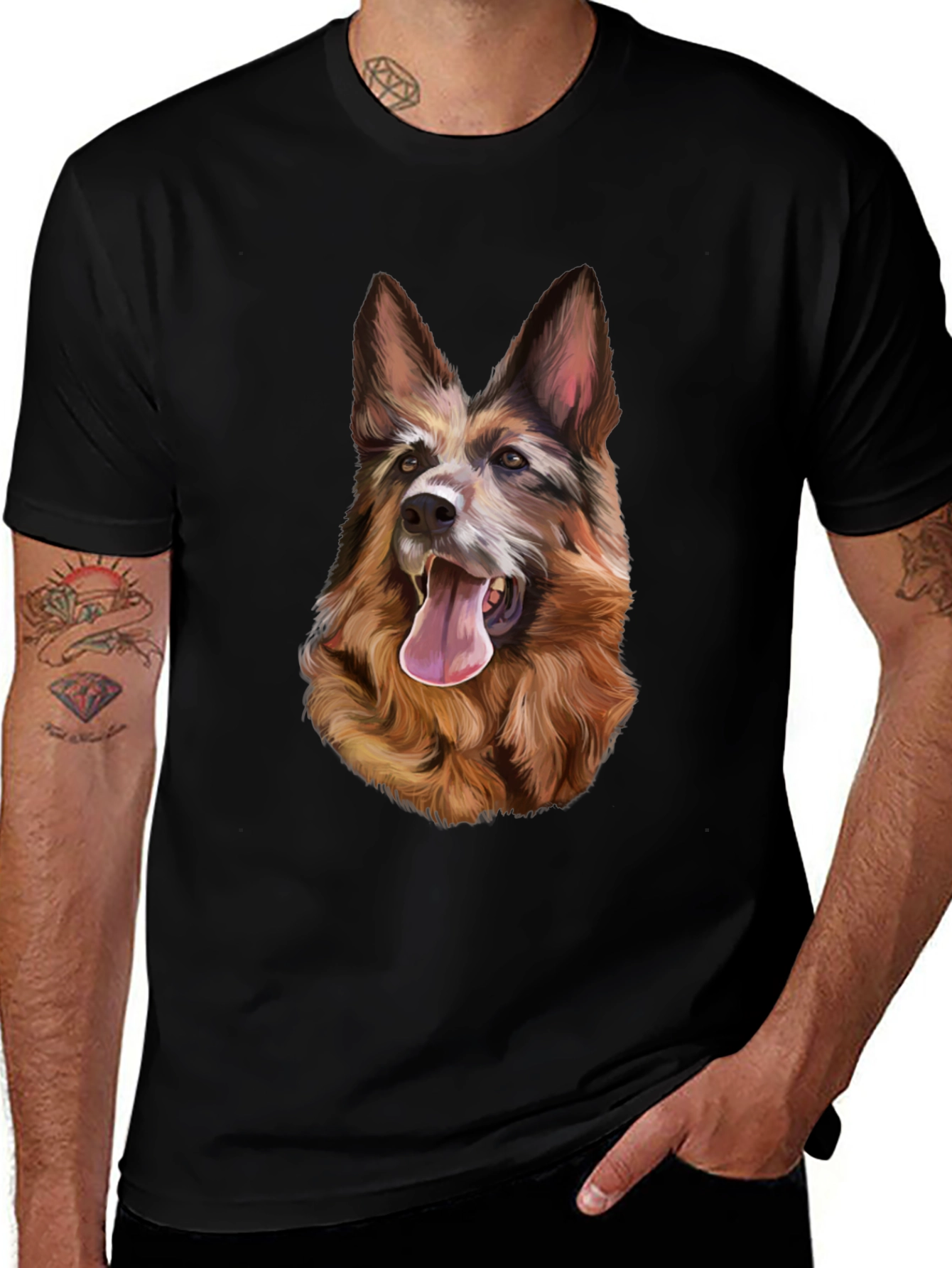 Variant 29 of Dog Graphic T-Shirt - Black