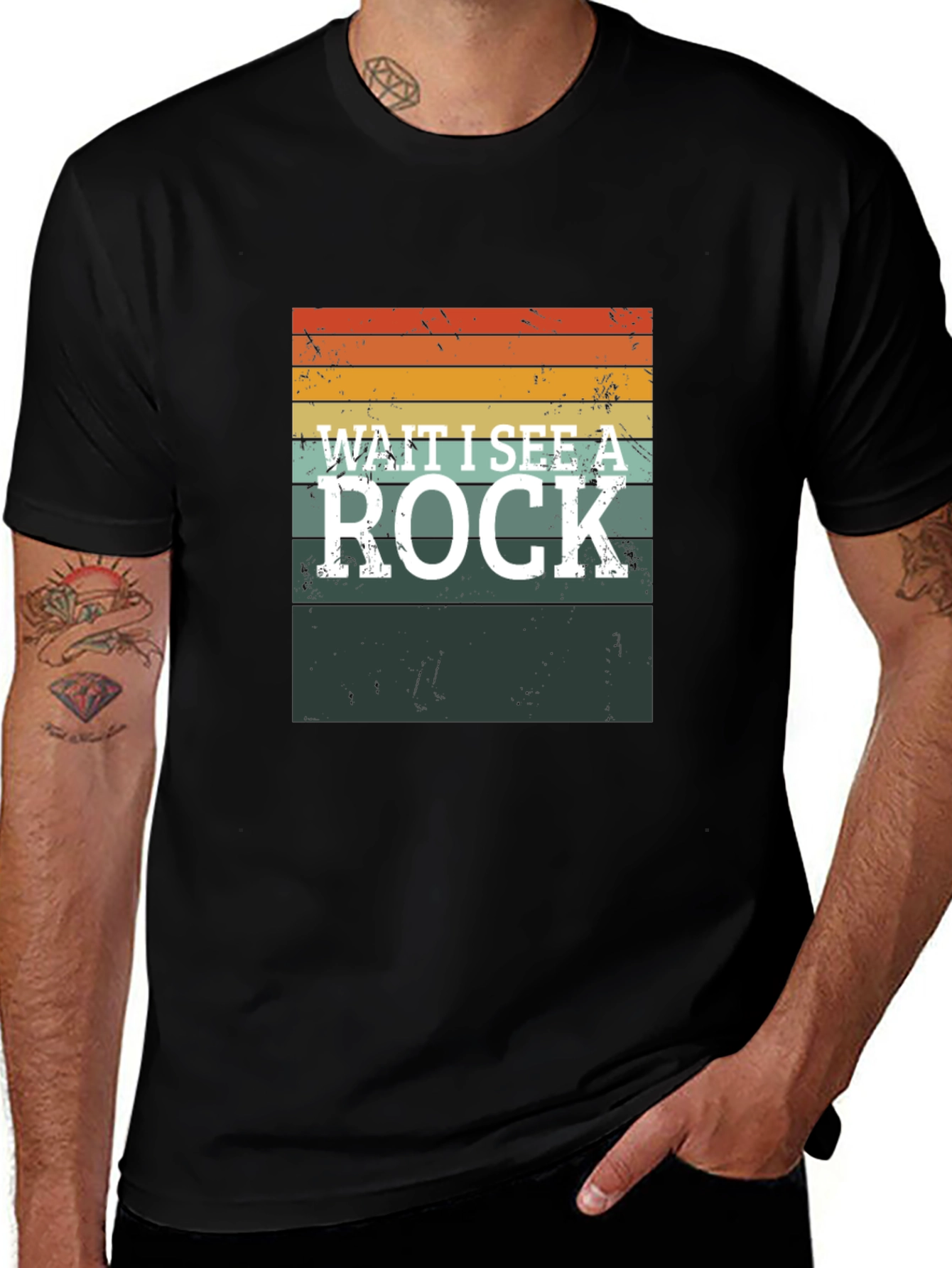 Variant 16 of Wait I See a Rock T-Shirt, Vintage Style