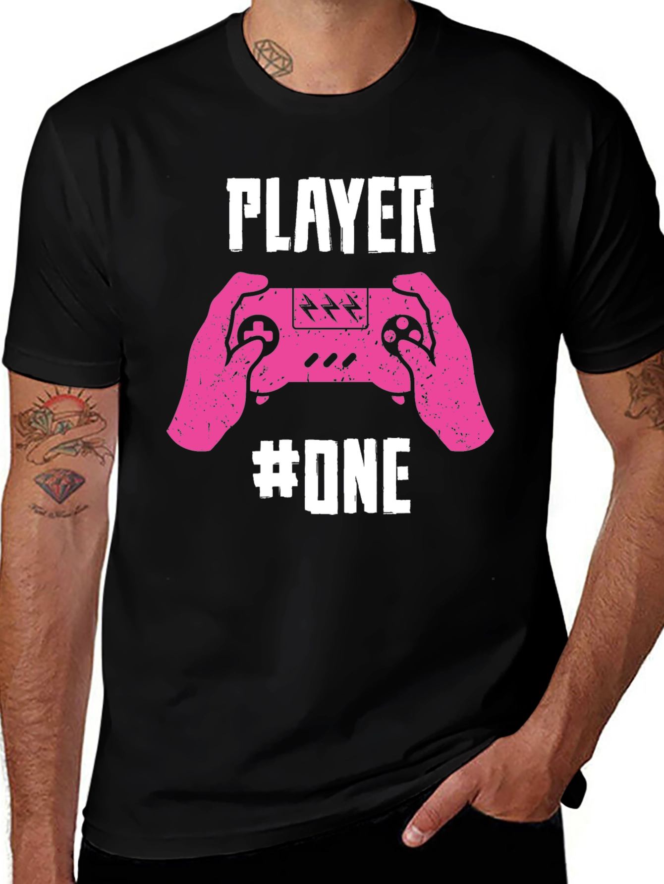 Player One Gamer T-Shirt - Black Graphic Tee