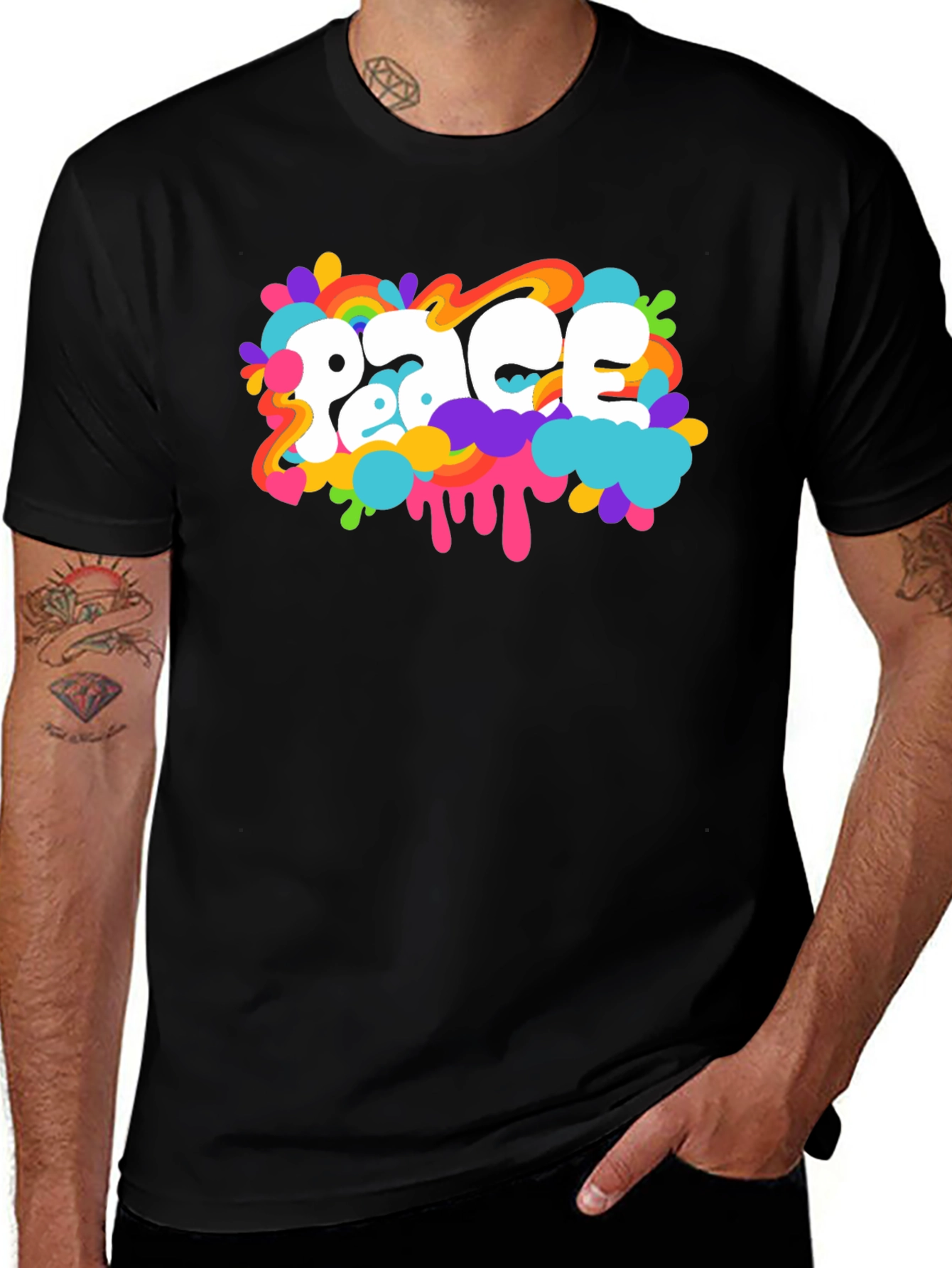 Variant 6 of Peace T-Shirt Colorful Retro Design