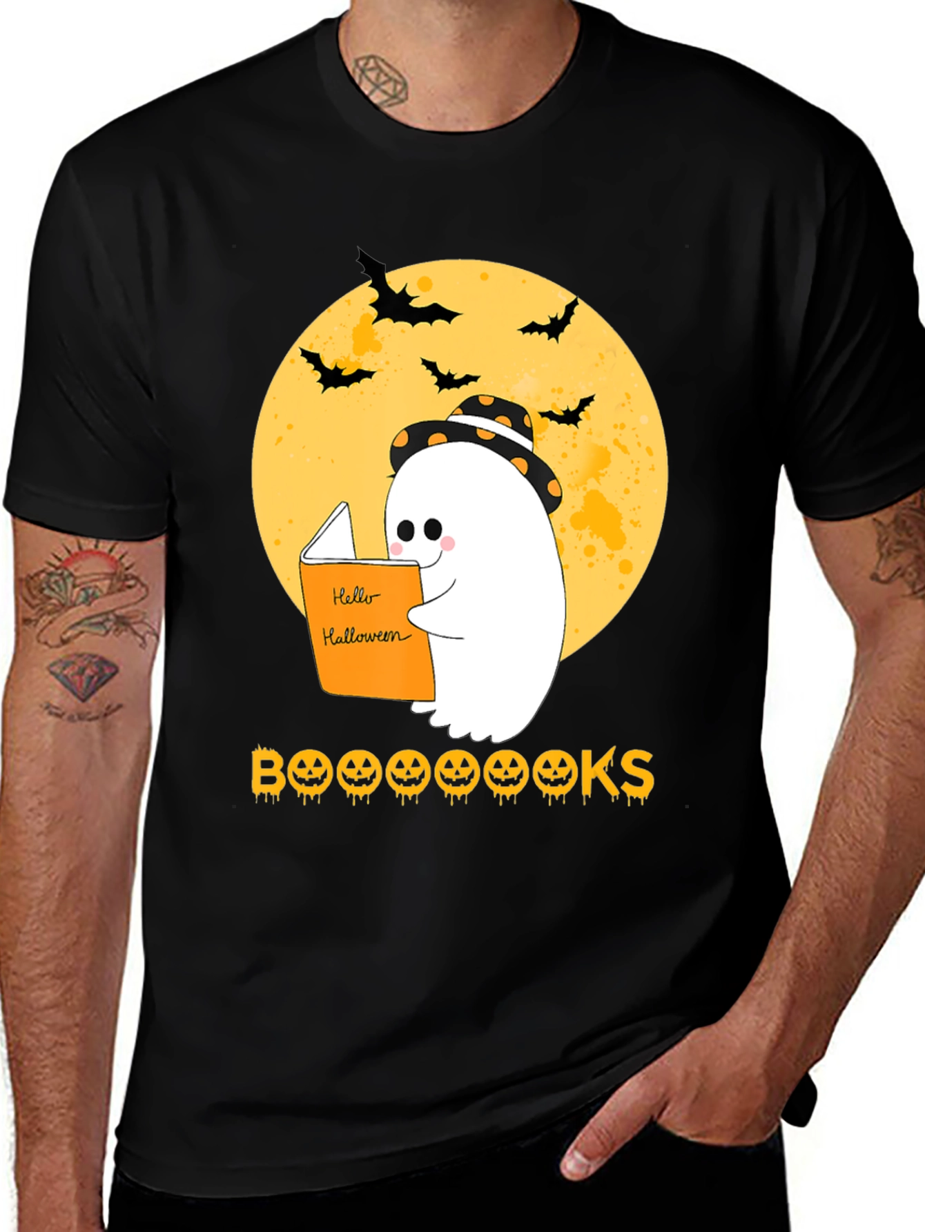 Variant 28 of Halloween Ghost Reading Book T-Shirt