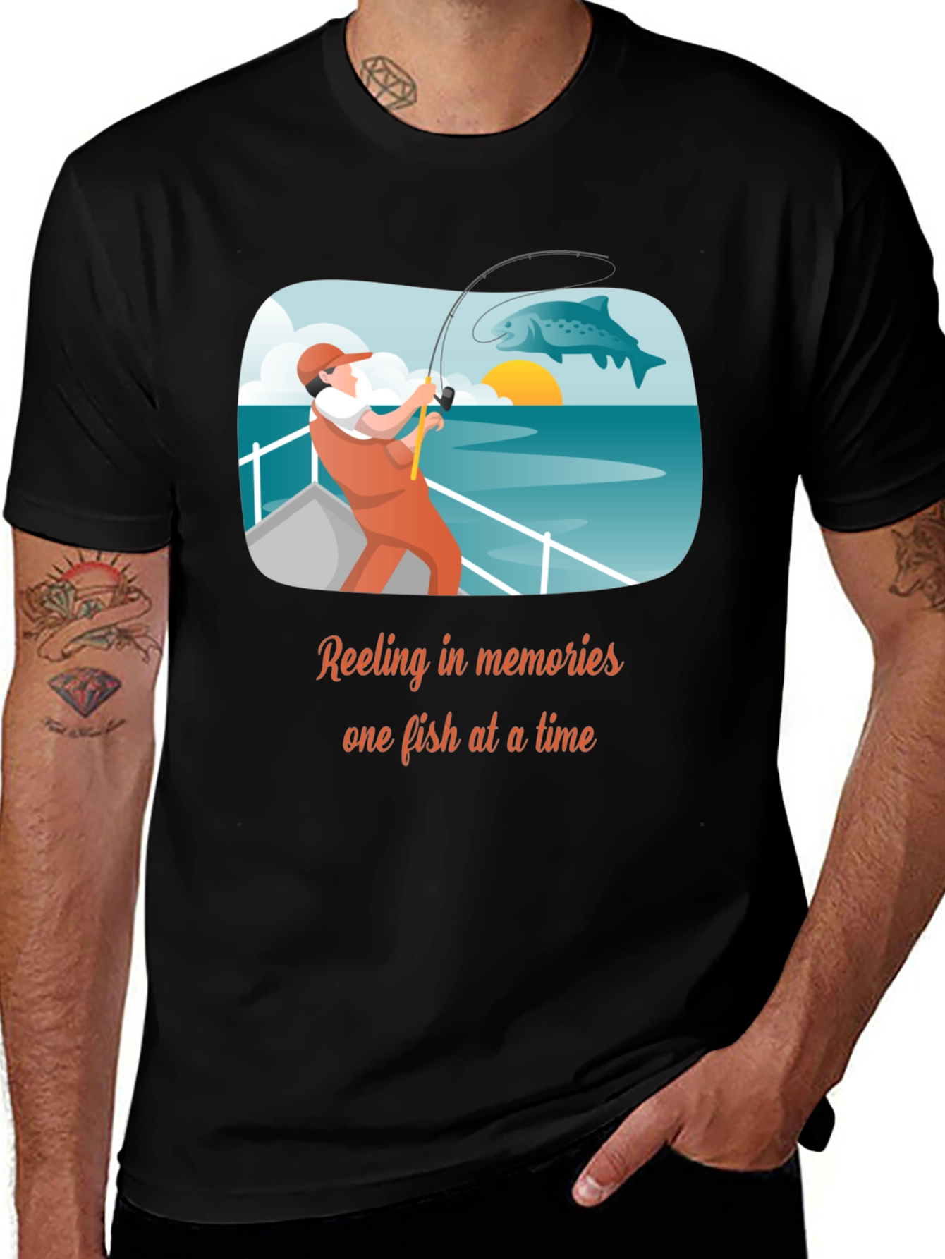 Variant 24 of Fishing Memories T-Shirt - Angler Design