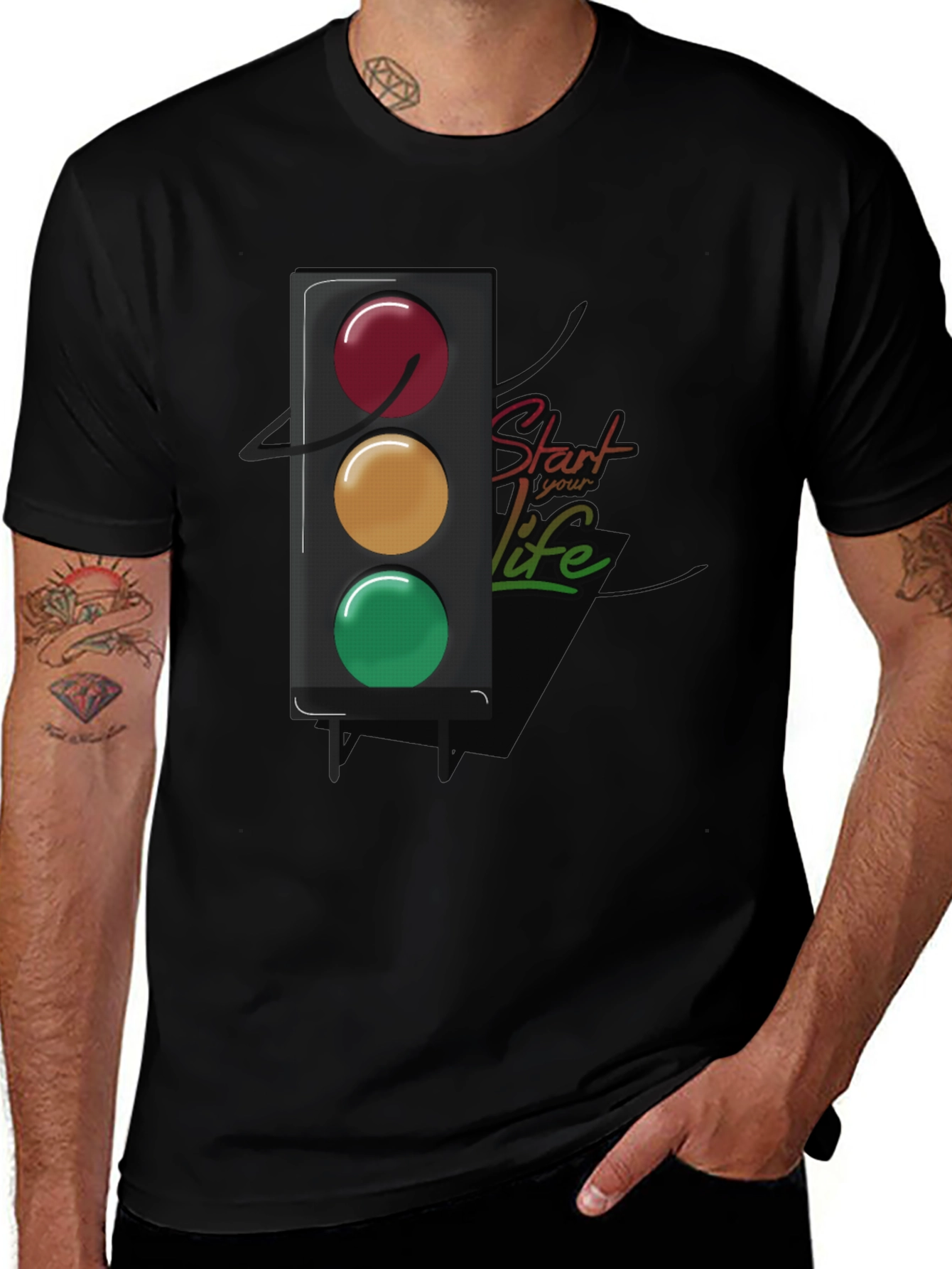 Traffic Light Start Your Life Graphic T-Shirt