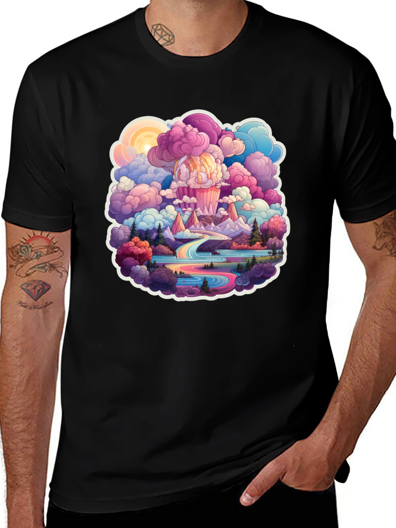 Variant 15 of Psychedelic Landscape Graphic T-Shirt