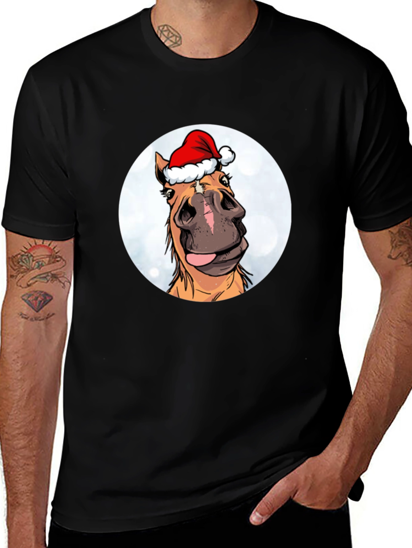Variant 25 of Festive Horse T-Shirt - Holiday Humor Apparel