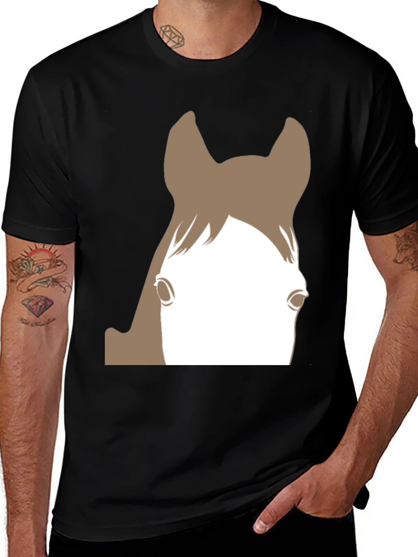 Variant 23 of Horse Graphic Black T-Shirt