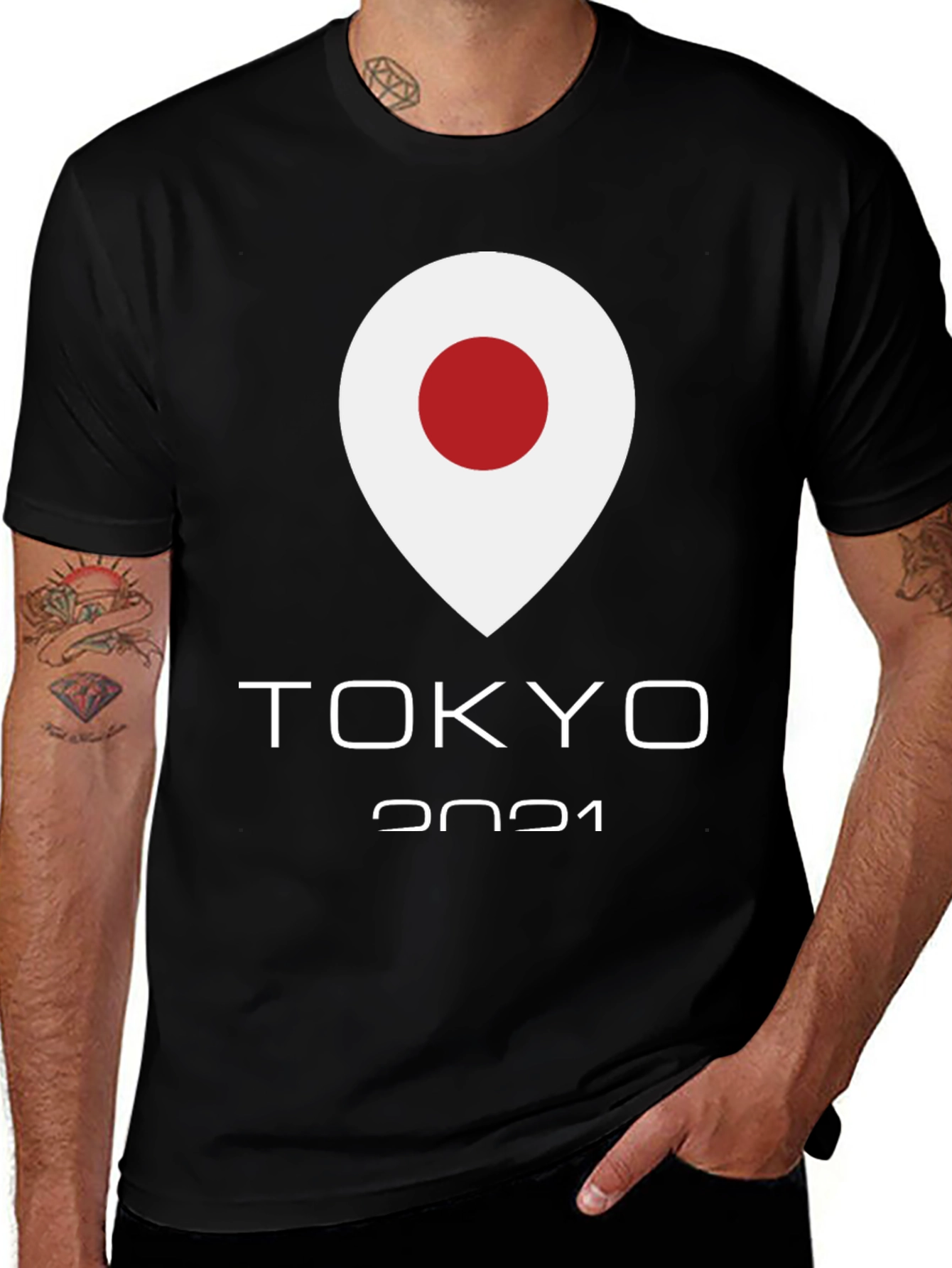 Tokyo 2021 T-Shirt - Japan Flag Pointer Design