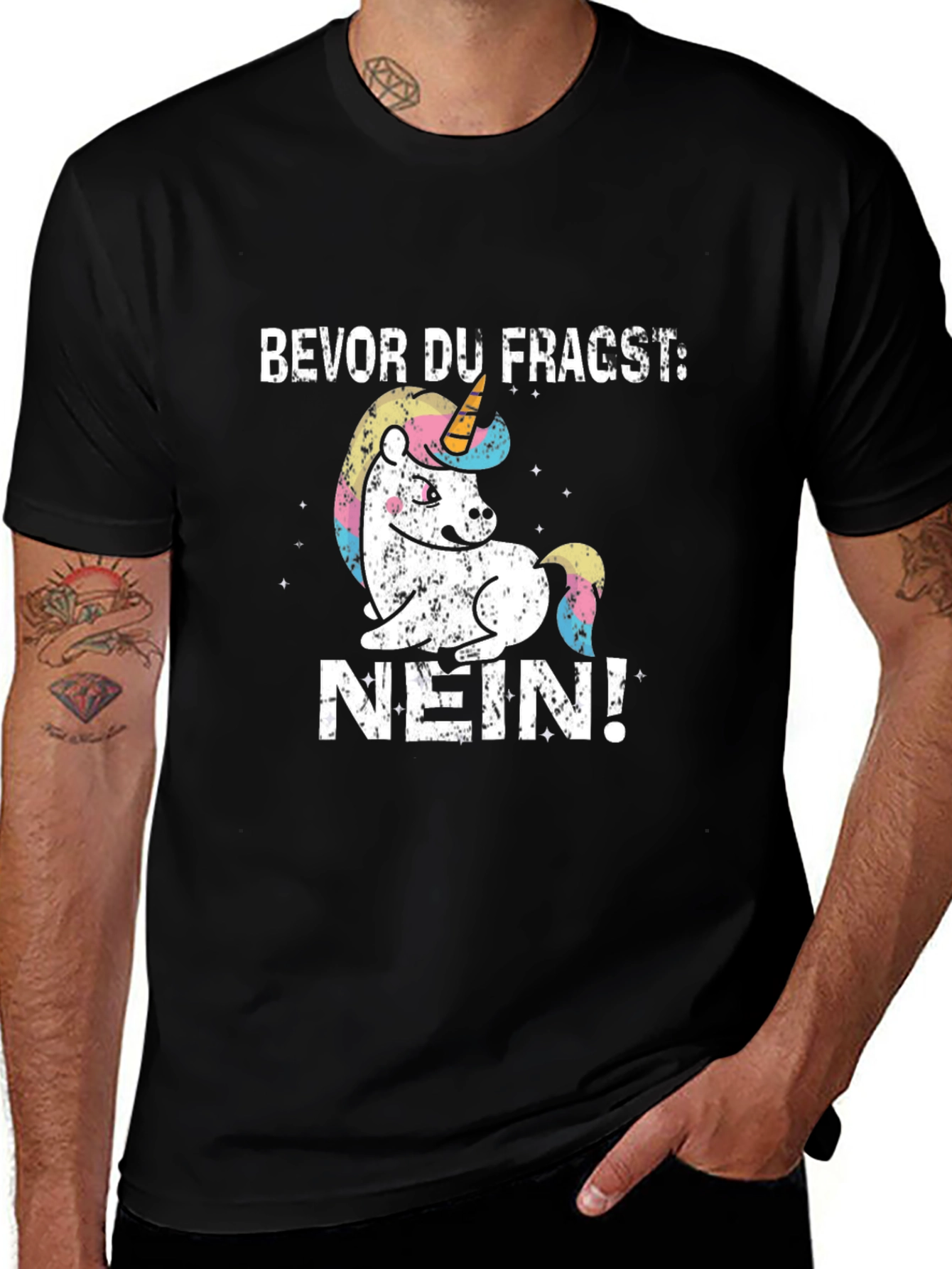 Variant 9 of Funny Unicorn T-Shirt - Before You Ask: No!