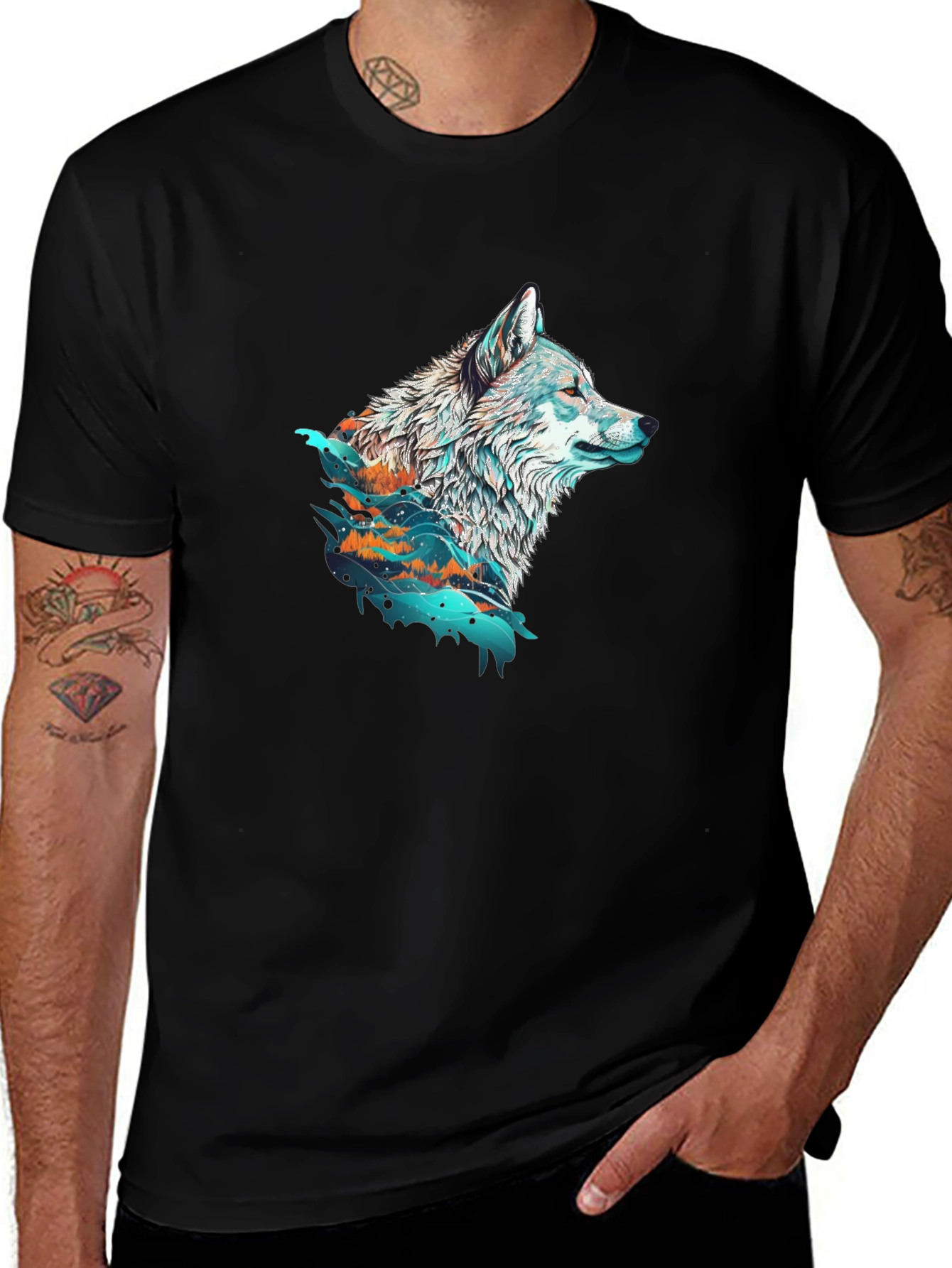 Variant 7 of Wolf Graphic Tee - Nature Inspired Design