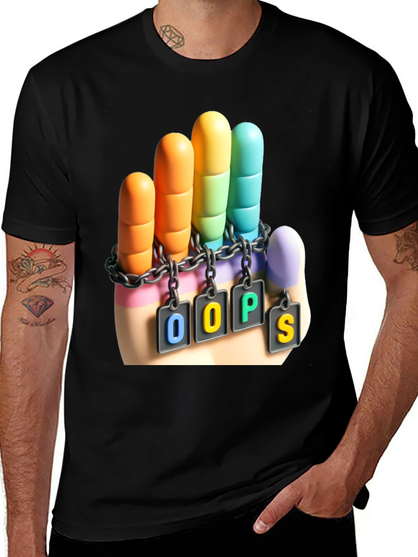 Oops Rainbow Hand T-Shirt