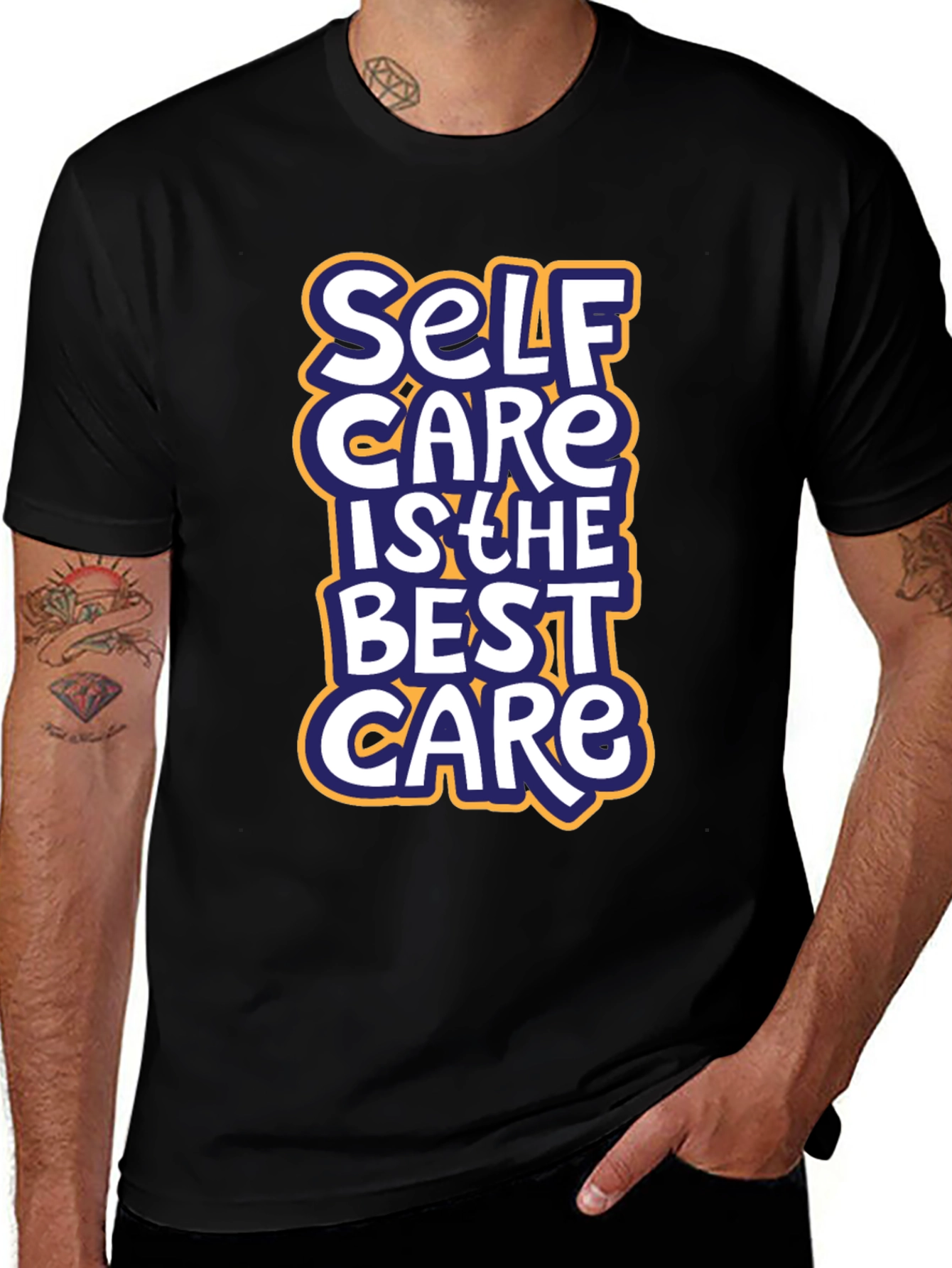Variant 30 of Self Care Graphic Tee - Black Cotton T-Shirt