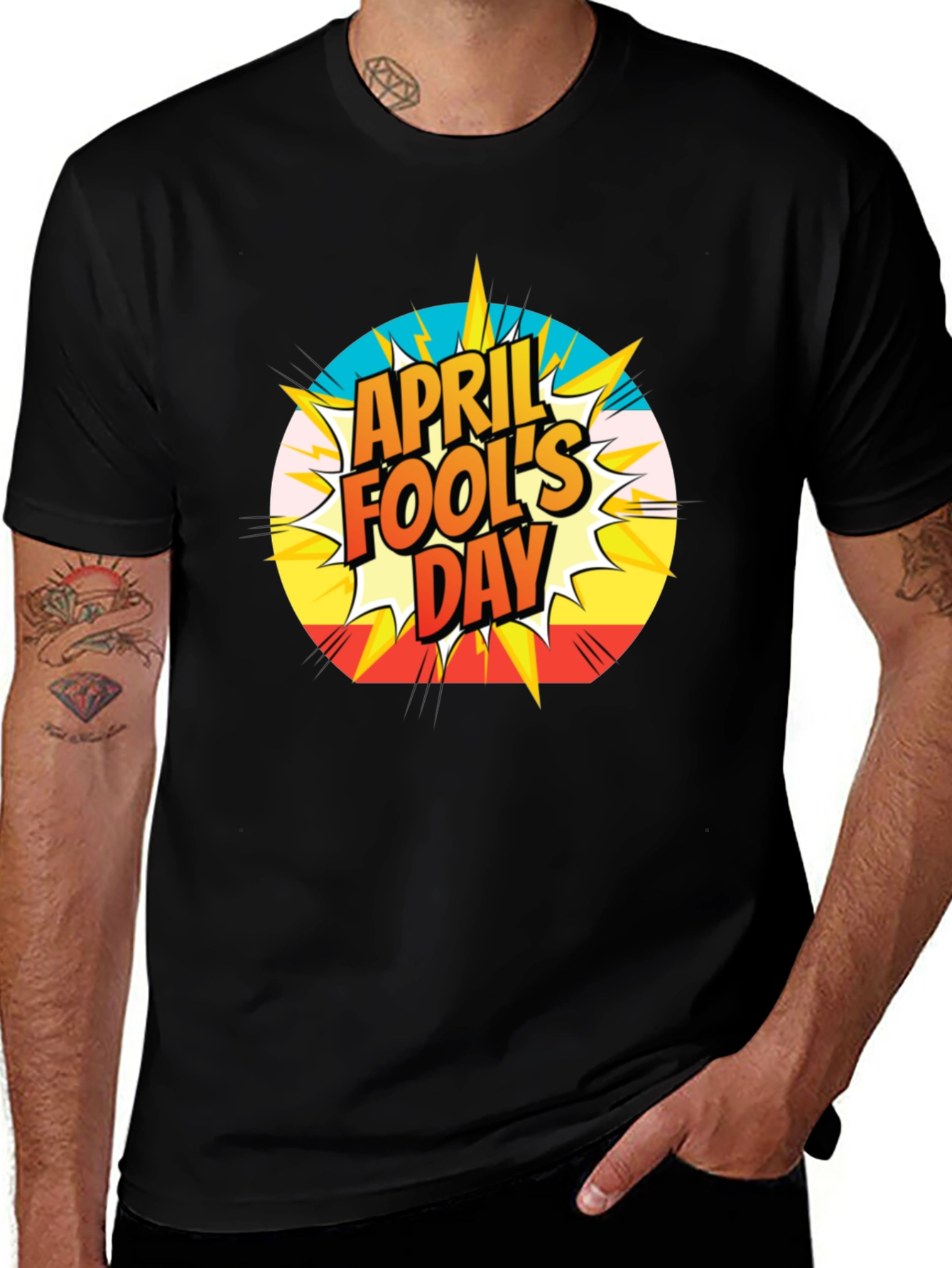 Variant 27 of April Fool's Day Graphic Tee - Men's Black T-Shirt