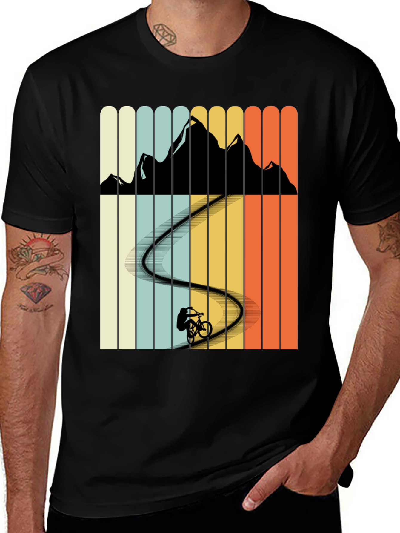 Variant 16 of Mountain Biker Retro T-Shirt