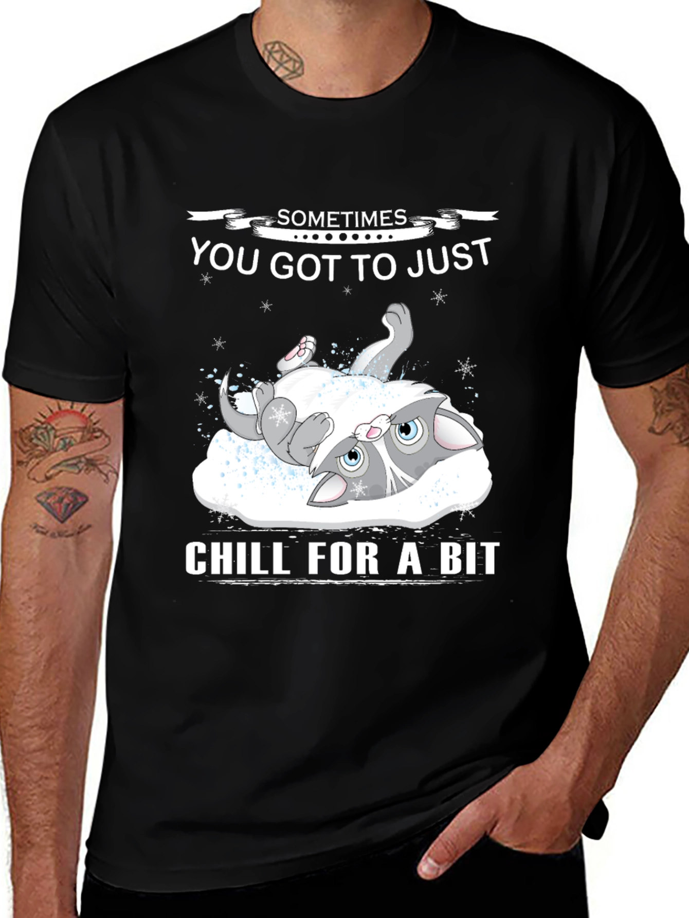 Variant 27 of Chill Cat T-Shirt: Relax & Unwind