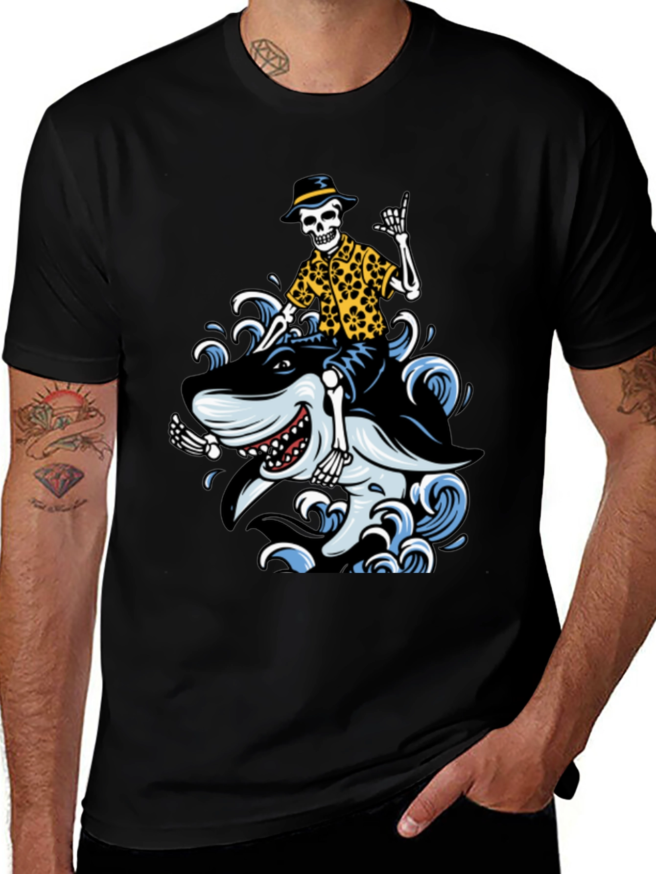 Variant 6 of Shark Skeleton Ride T-Shirt