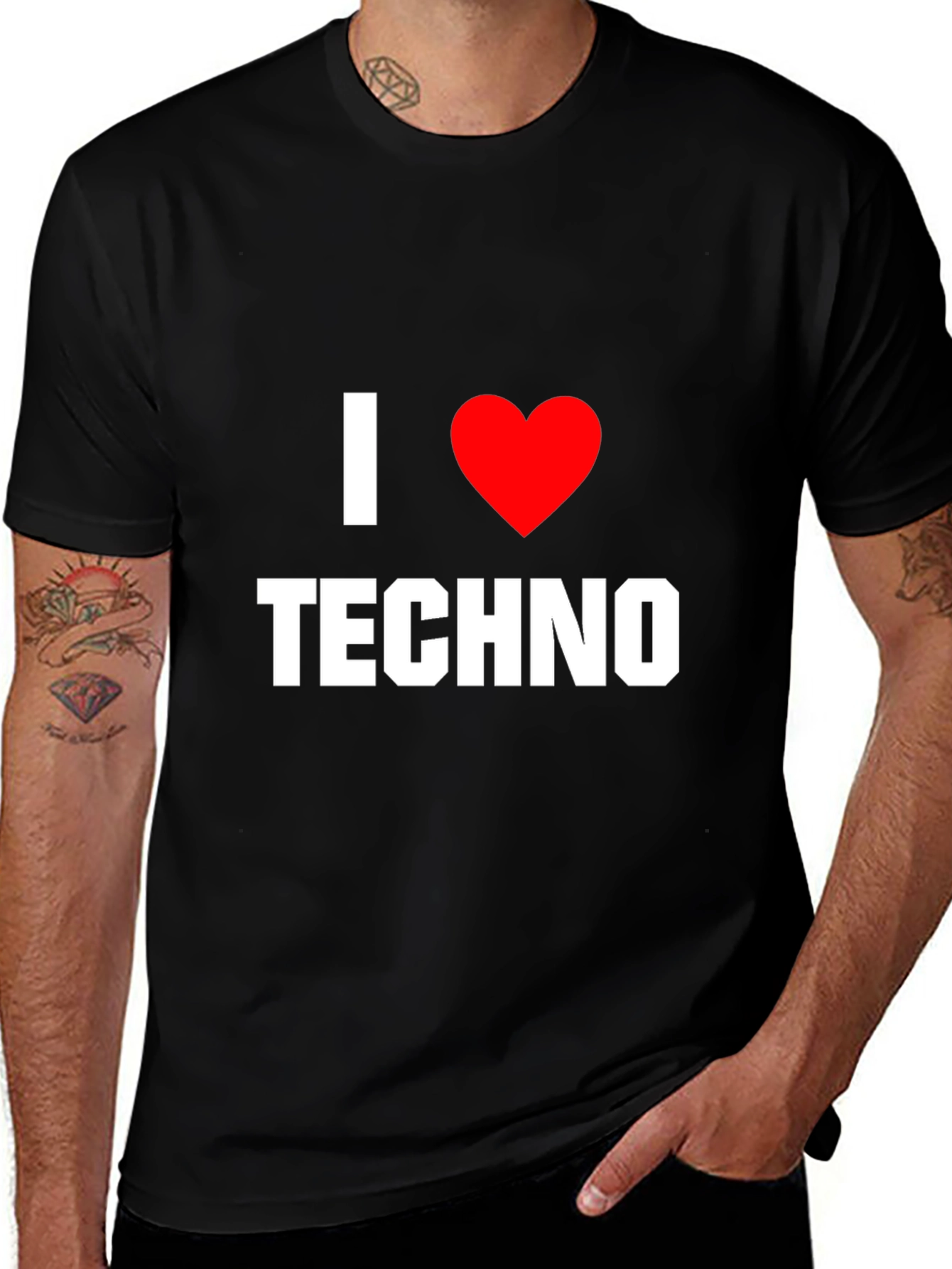 Variant 21 of I Love Techno T-Shirt - Graphic Music Tee