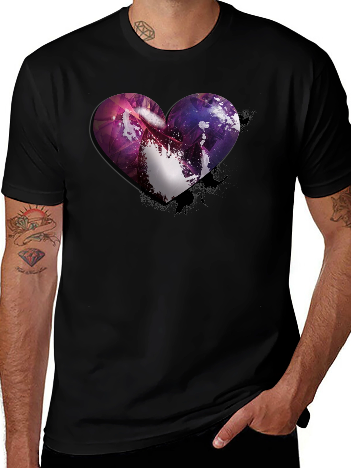 Variant 16 of Abstract Heart Graphic Black T-Shirt