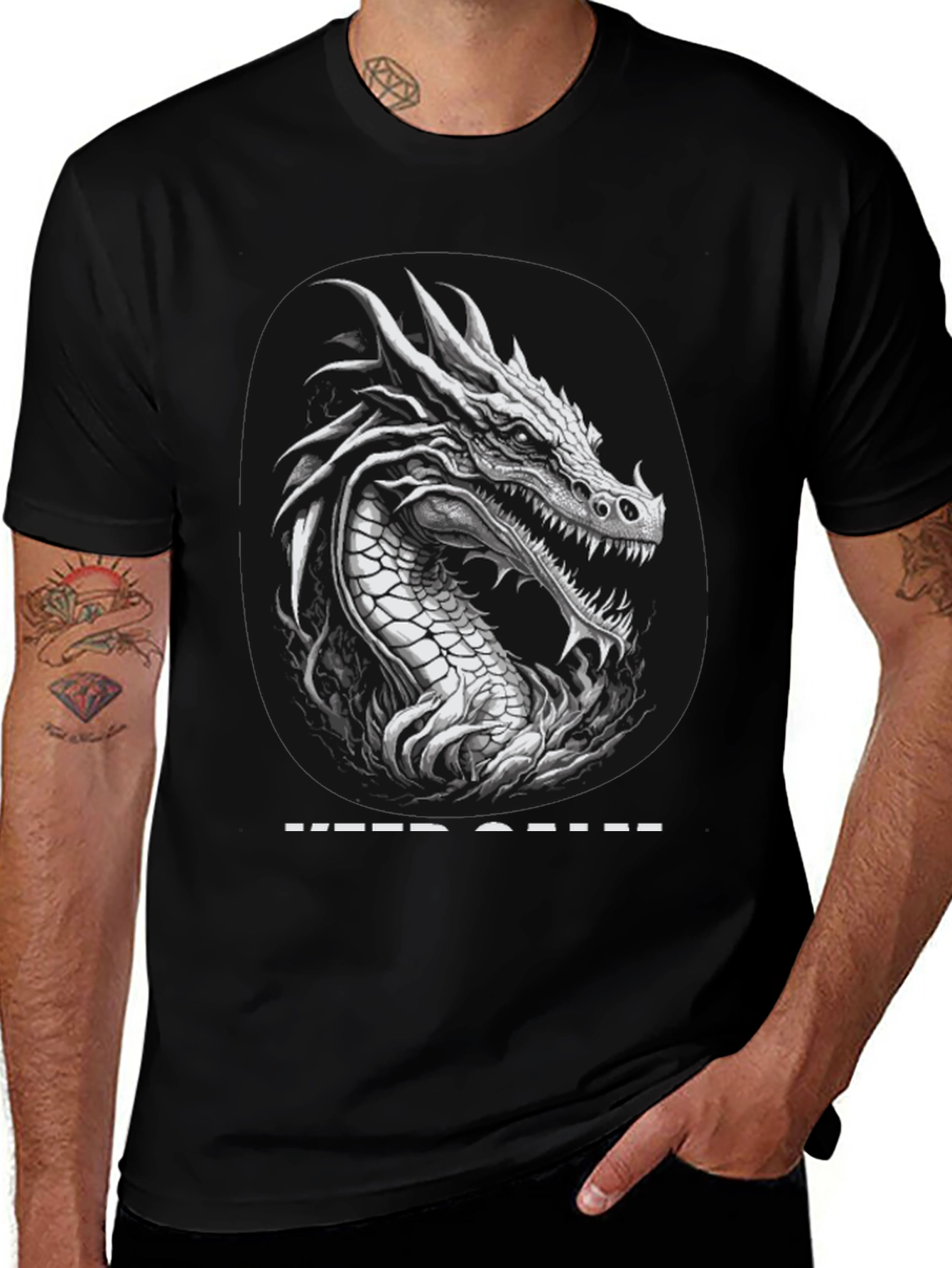 Variant 20 of Dragon Graphic T-Shirt - Keep Calm Design