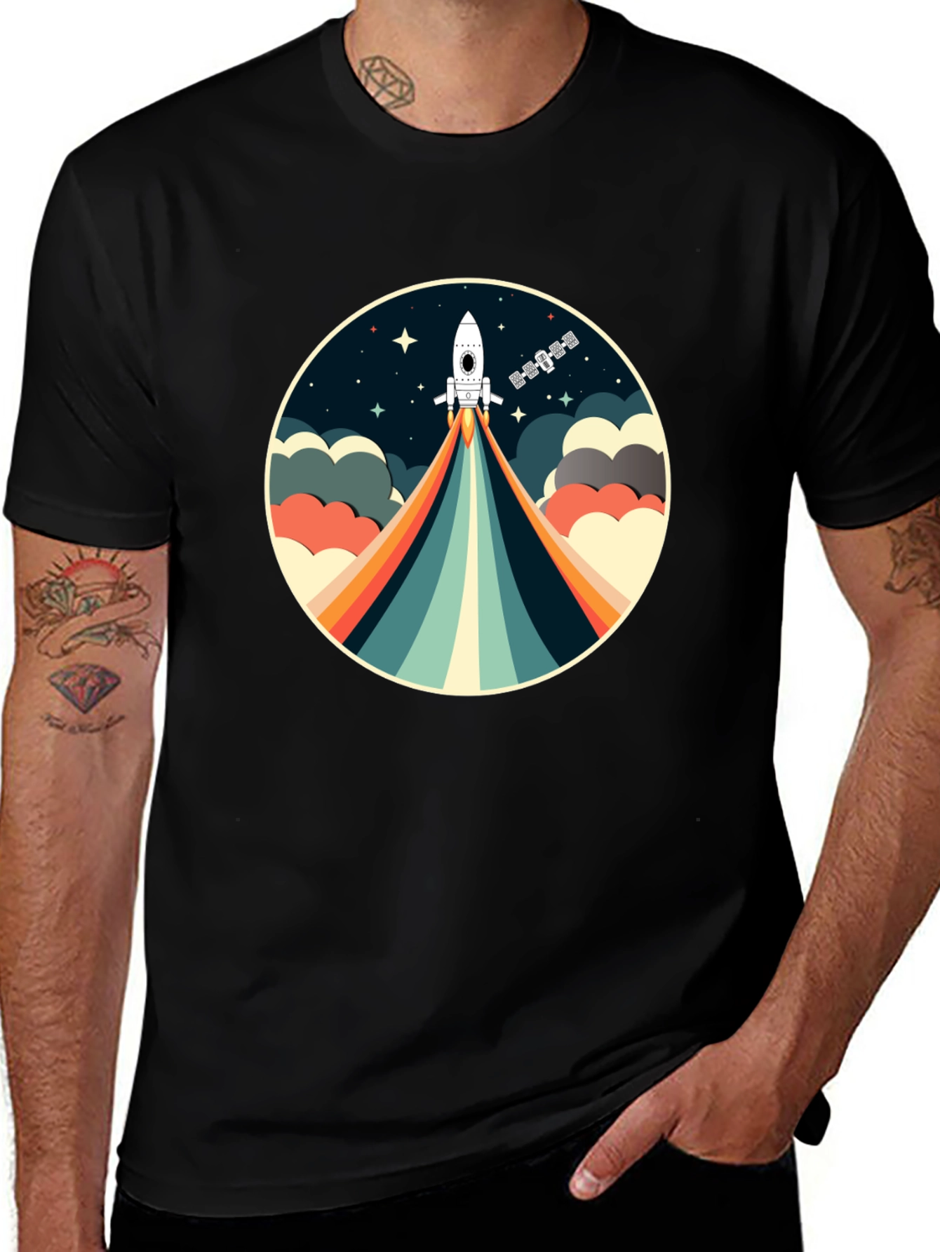 Variant 7 of Retro Rocket T-Shirt - Space Adventure