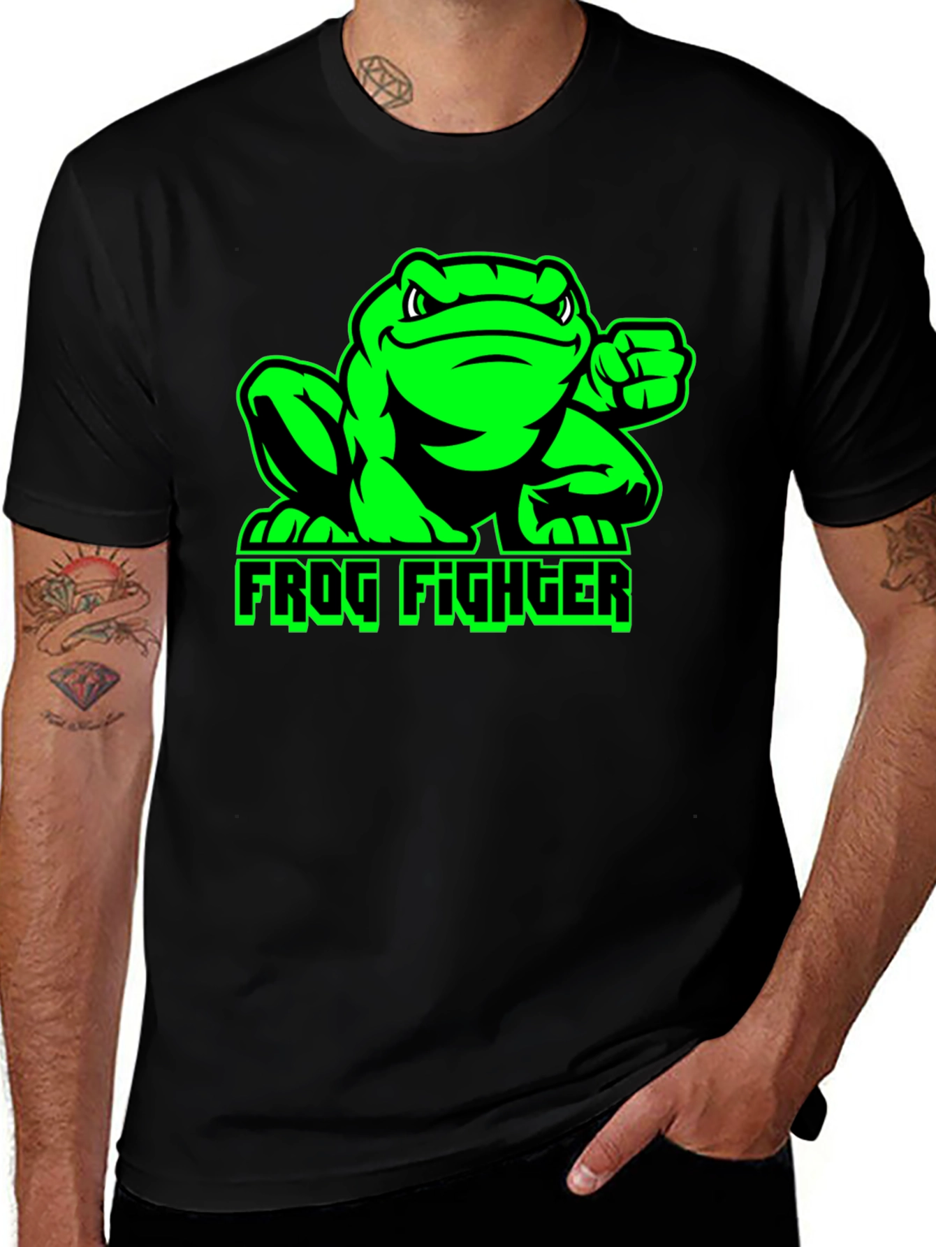 Variant 23 of Frog Fighter Graphic Tee - Novelty Print