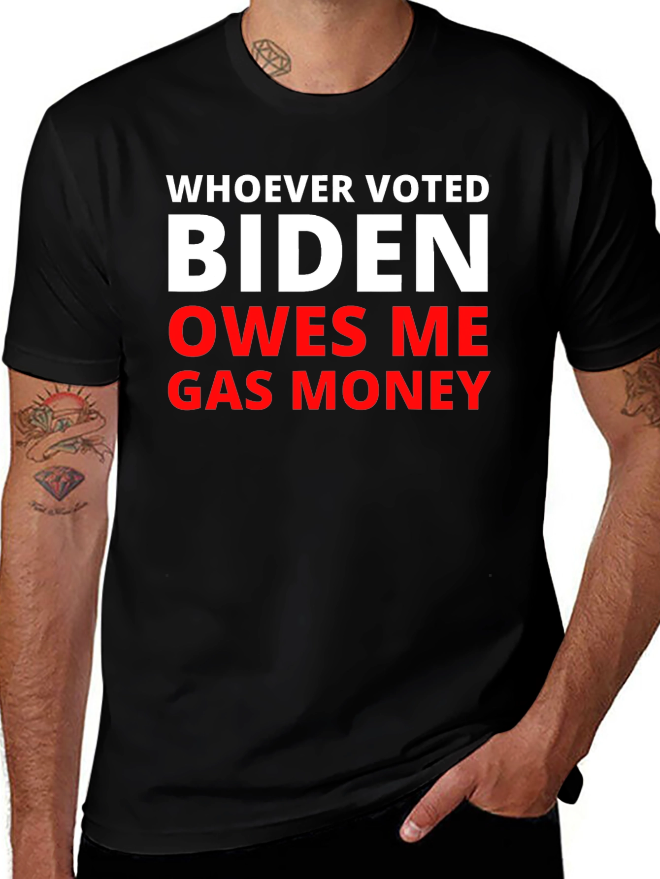 Variant 13 of Biden Gas Money Black Graphic Tee
