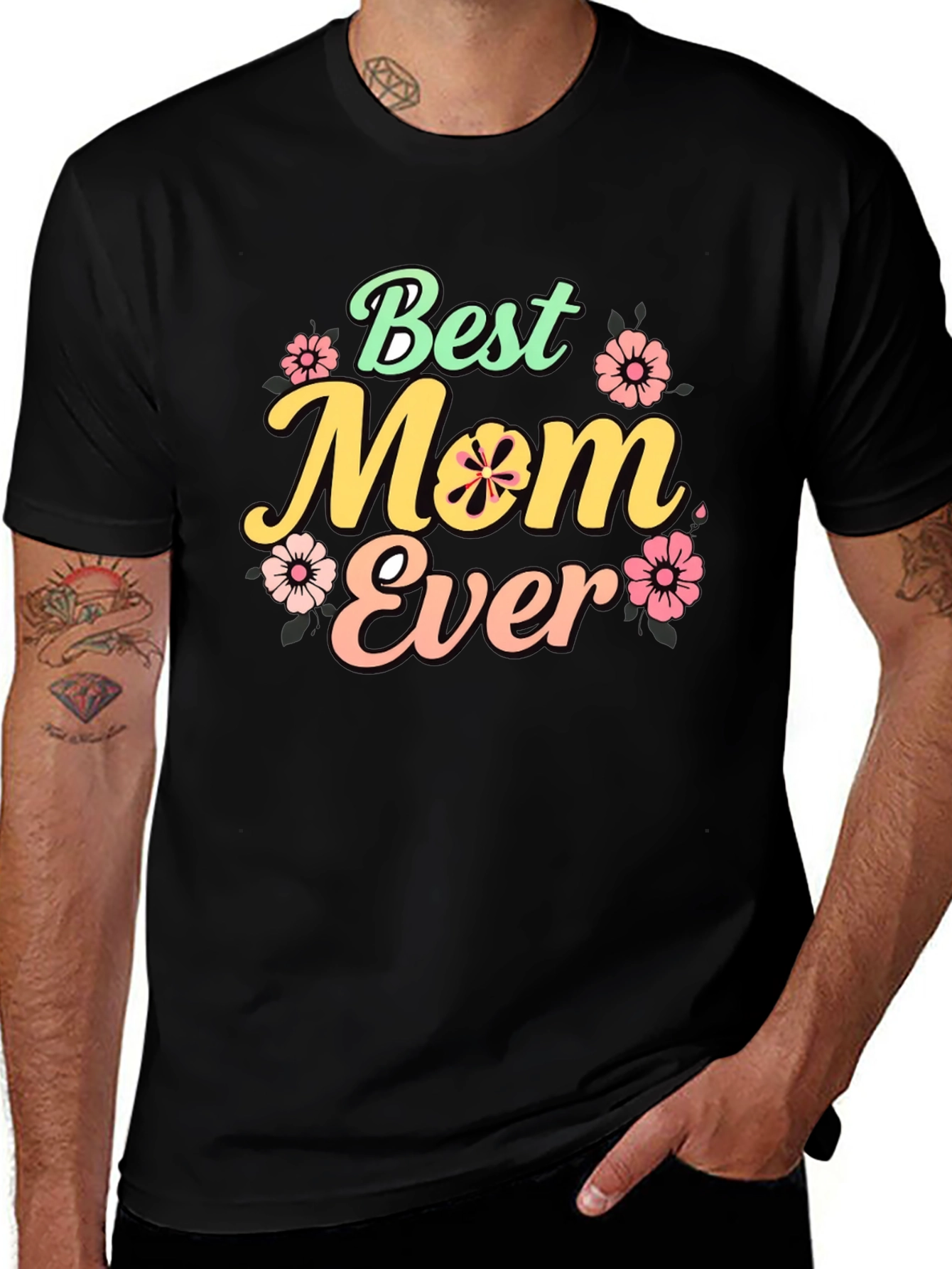 Variant 6 of Best Mom Ever Graphic Tee - Black