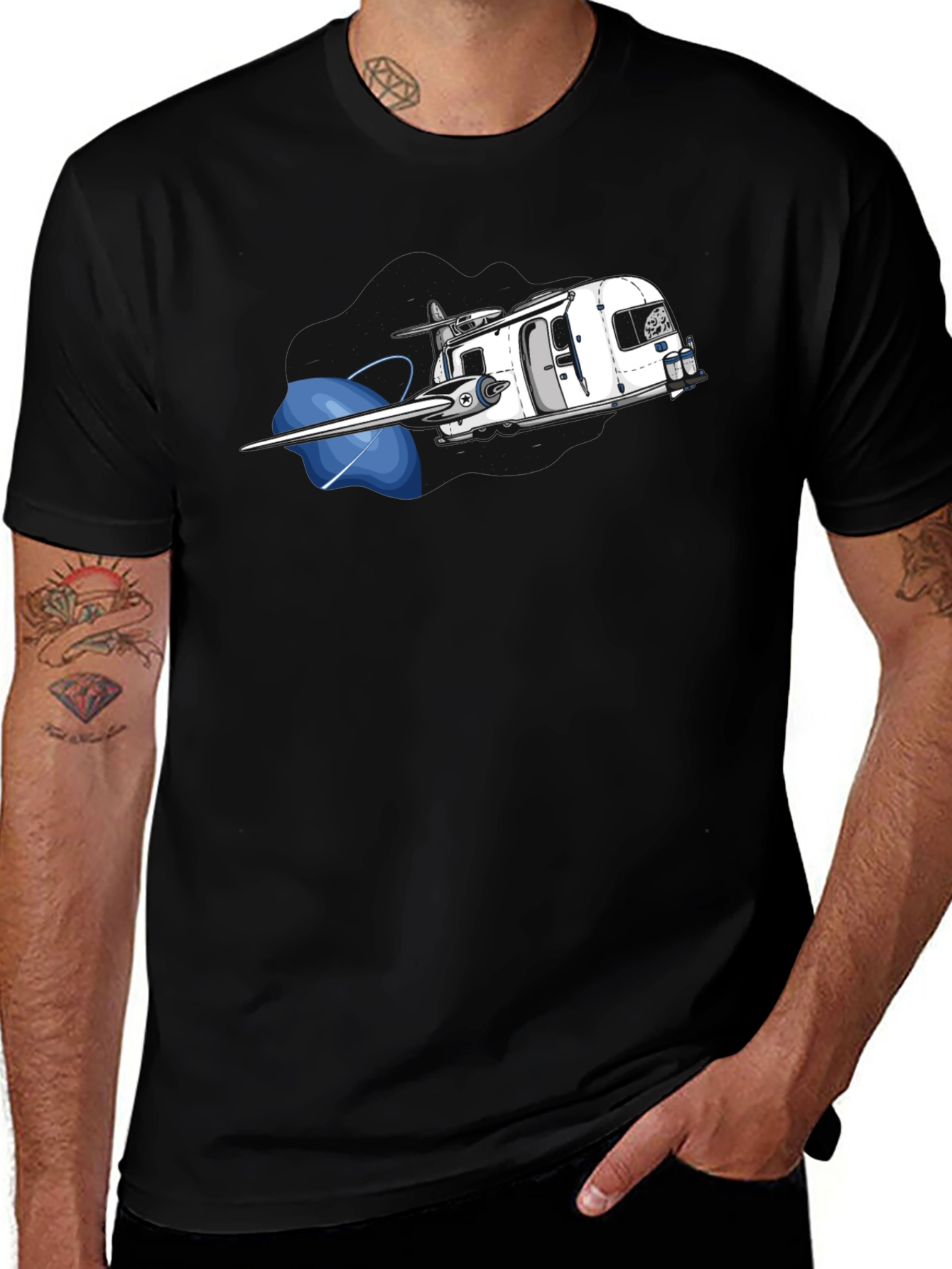 Variant 11 of Space Camper Black T-Shirt