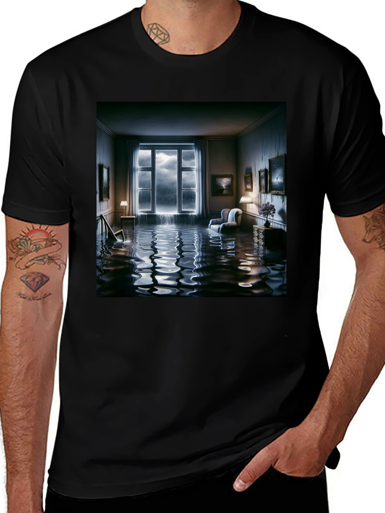 Variant 9 of Surreal Flooded Room Graphic Tee