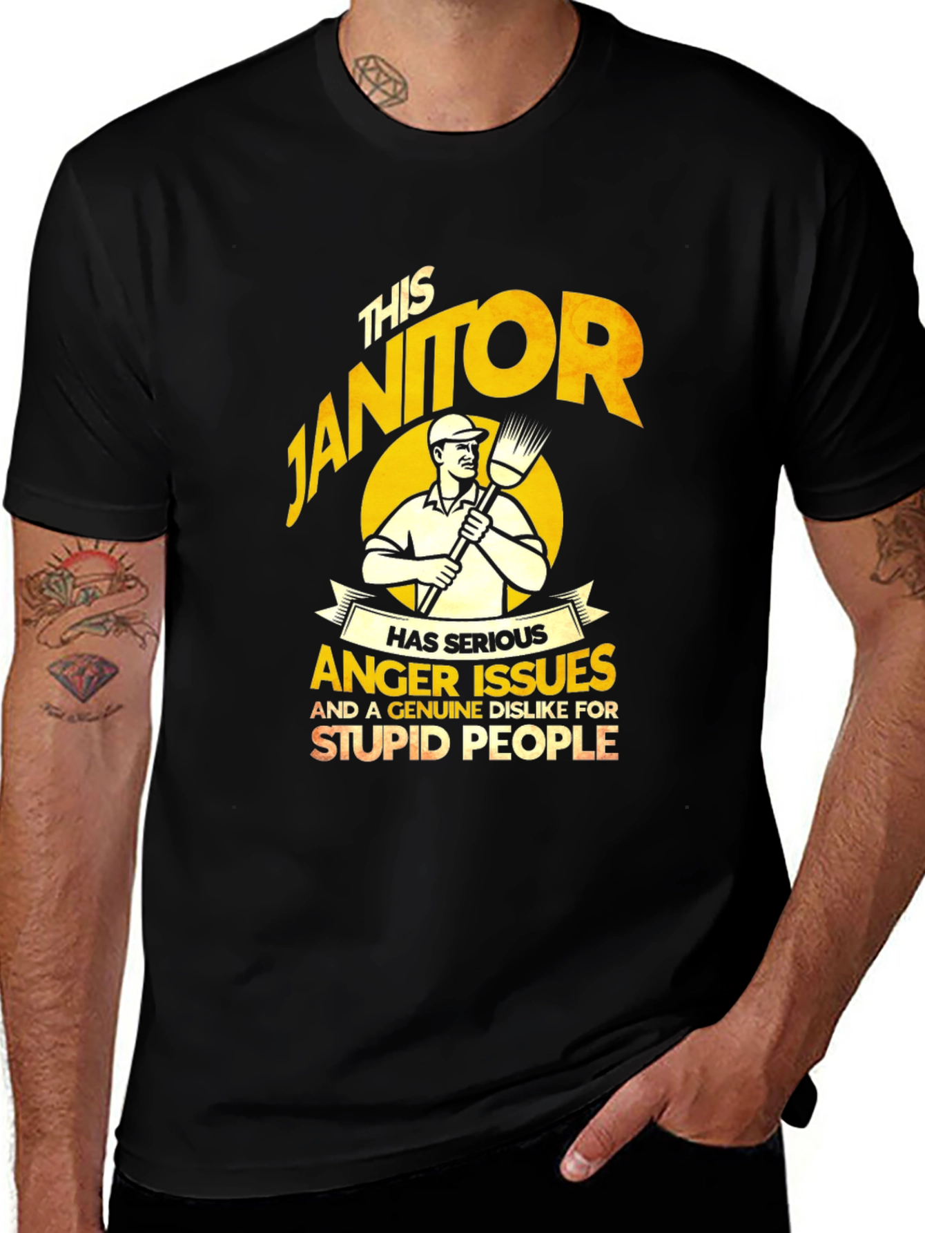 Variant 28 of Janitor Anger Issues T-Shirt - Funny Novelty Gift