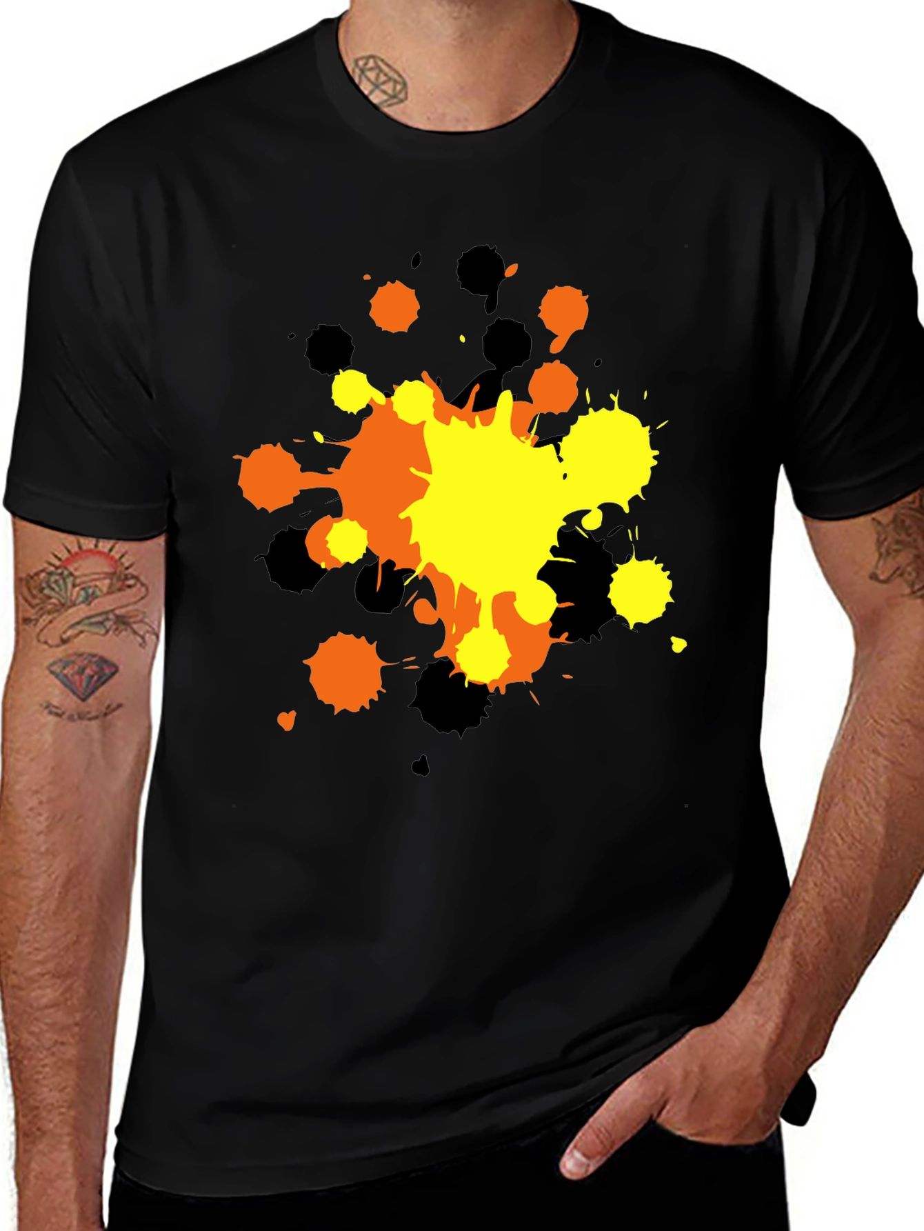 Variant 8 of Abstract Splatter Graphic T-Shirt - Black