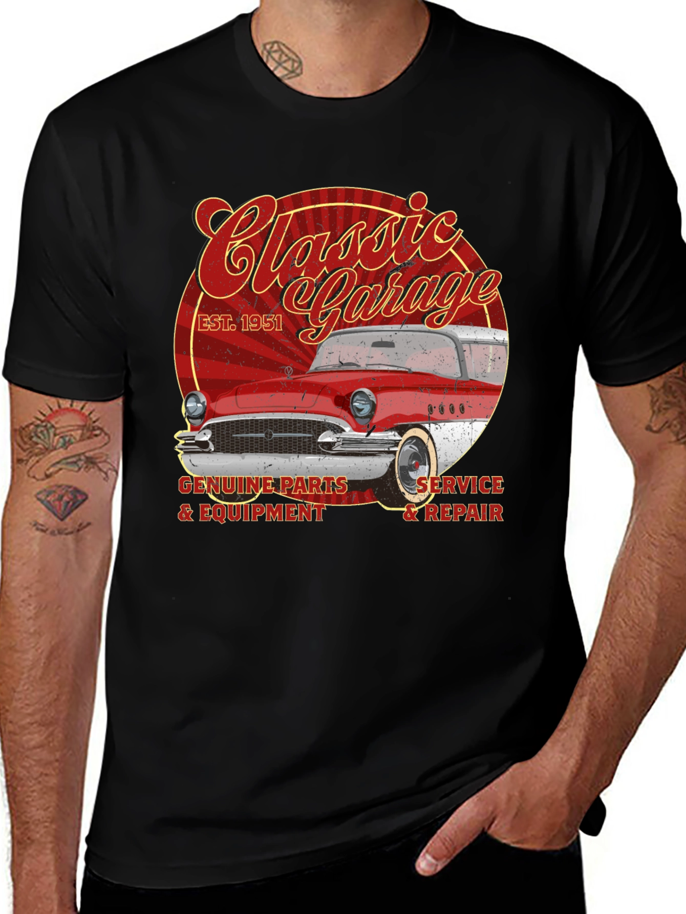 Variant 12 of Classic Garage T-Shirt - Est. 1951 Retro Car Design