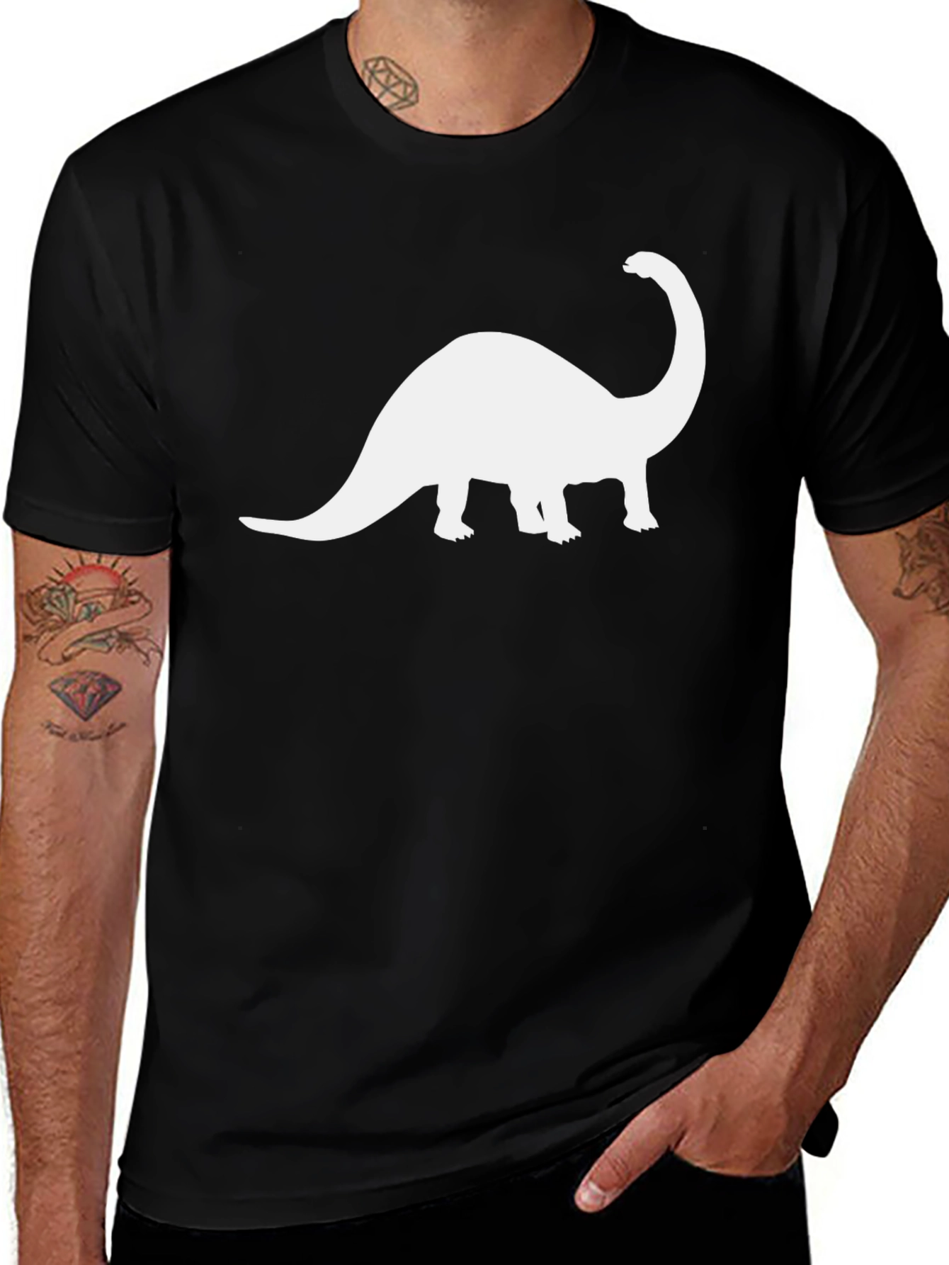 Variant 26 of Dino Graphic Tee - Classic Black T-Shirt