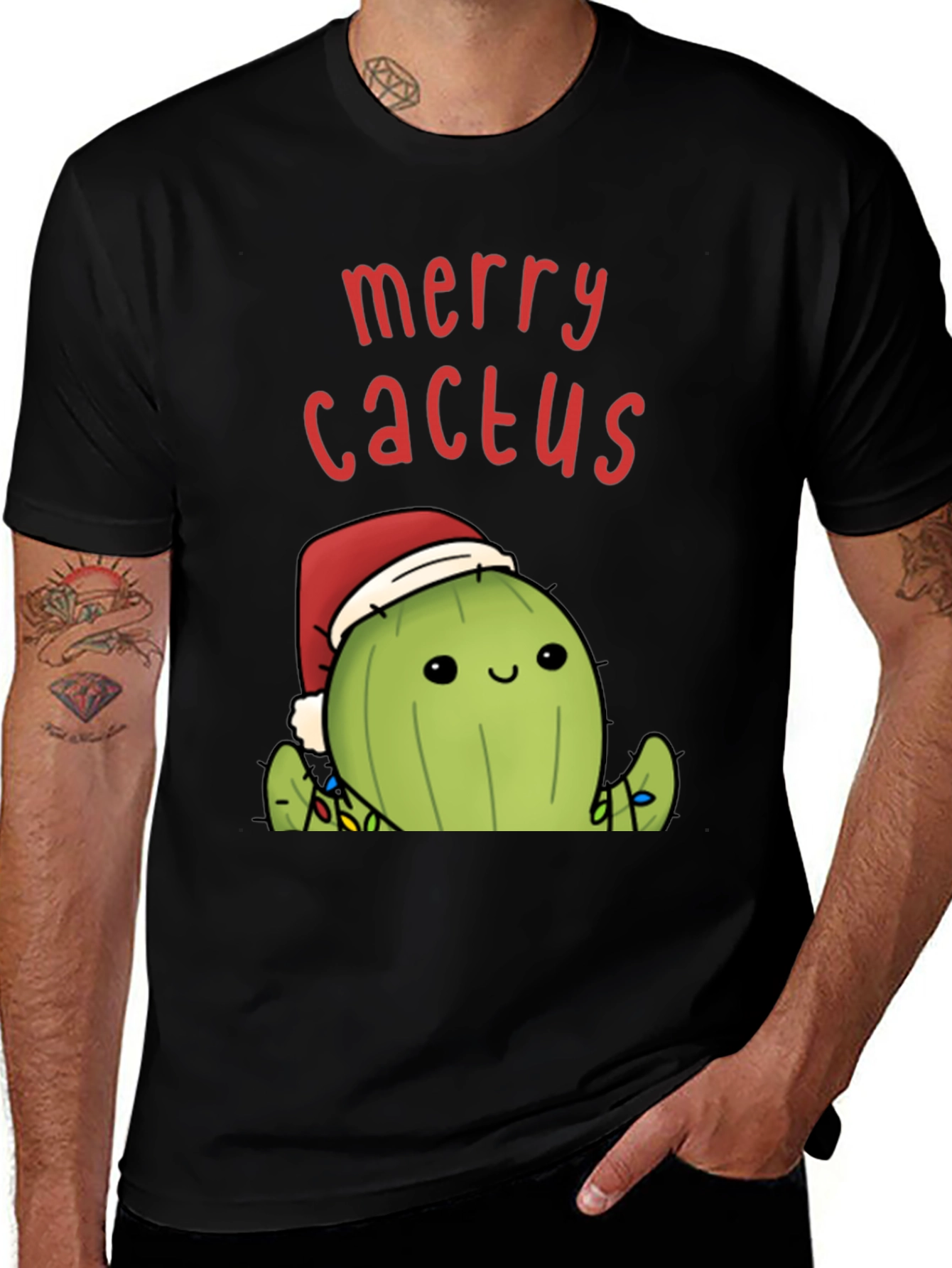 Merry Cactus Christmas Graphic Tee