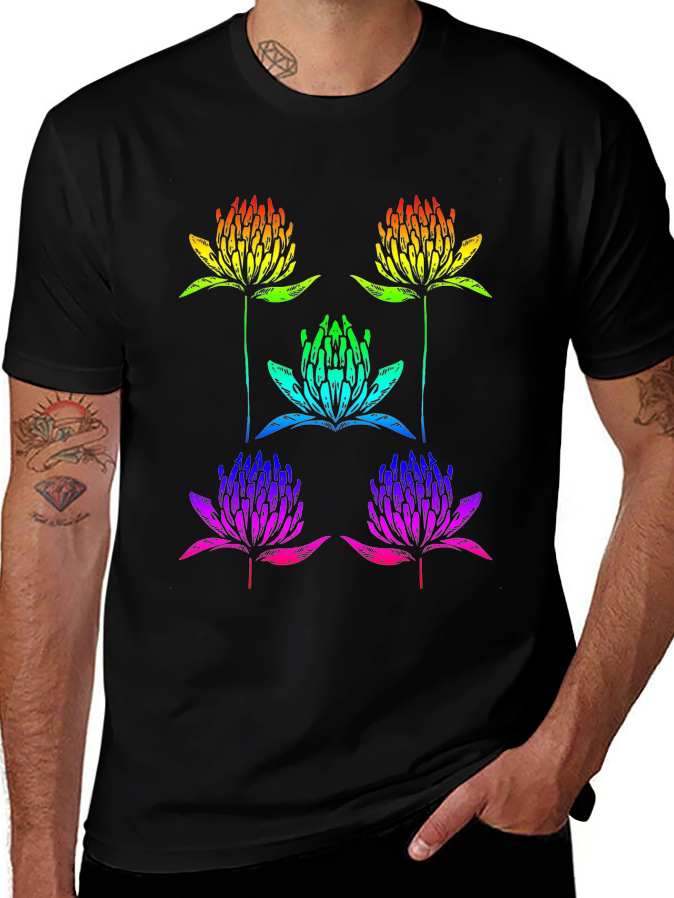 Variant 23 of Rainbow Flower Graphic Tee