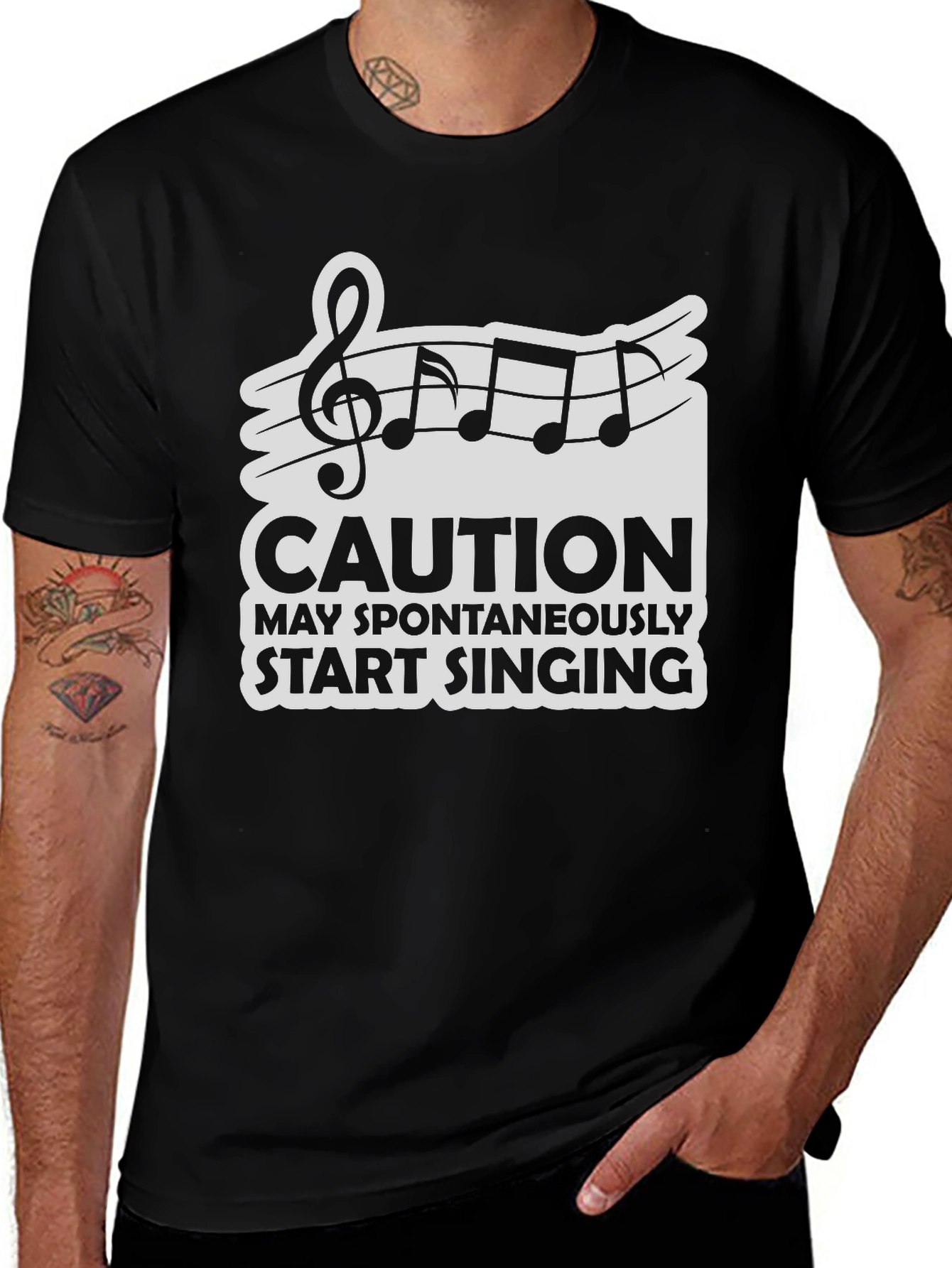 Variant 5 of Caution May Spontaneously Start Singing T-Shirt