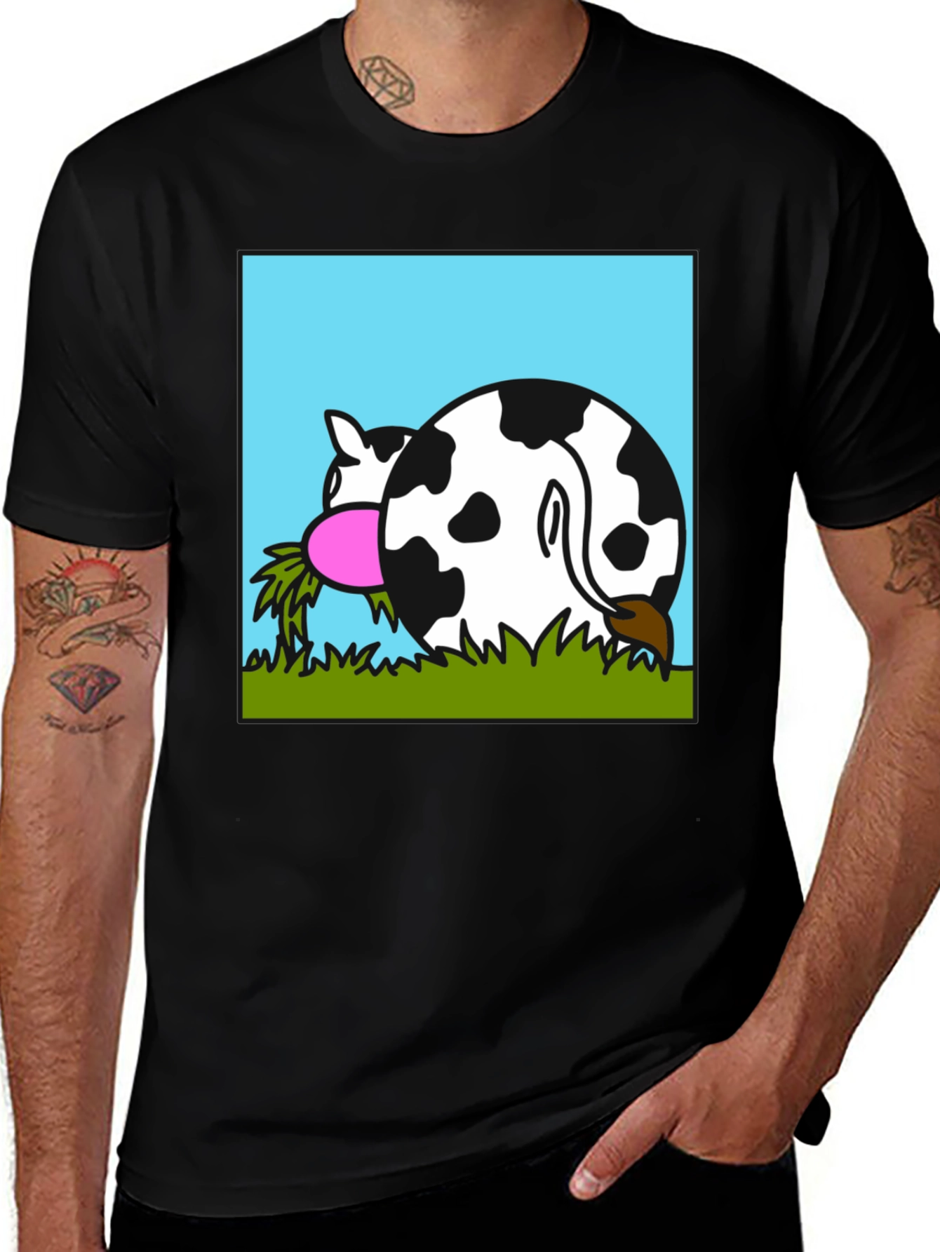 Variant 19 of Funny Cow Butt T-Shirt - Black
