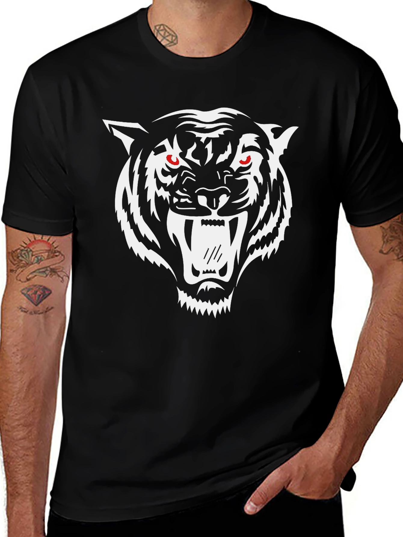 Variant 29 of Bold Tiger Graphic Black T-Shirt