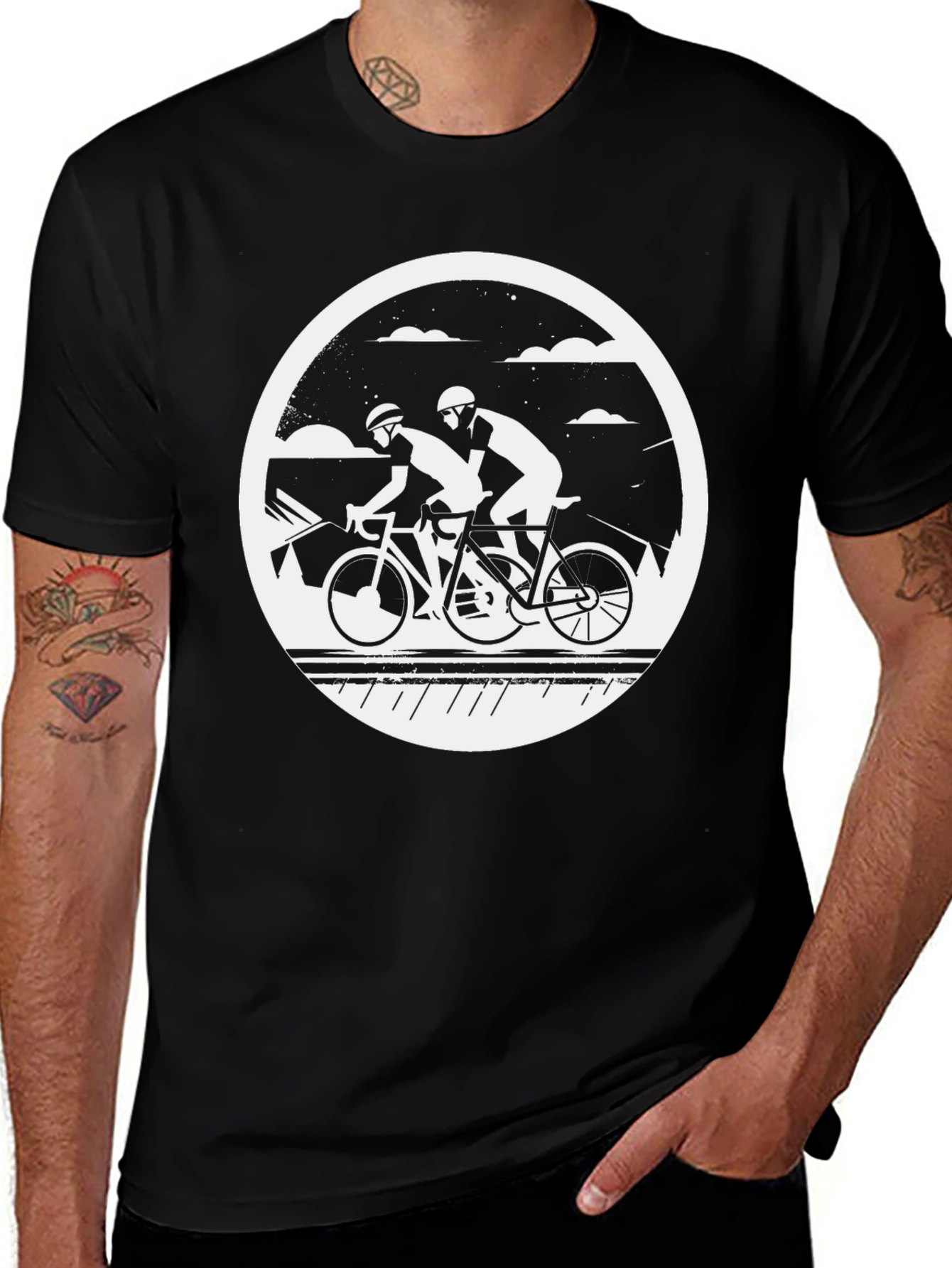 Cycling Duo Black T-Shirt - Ride in Style