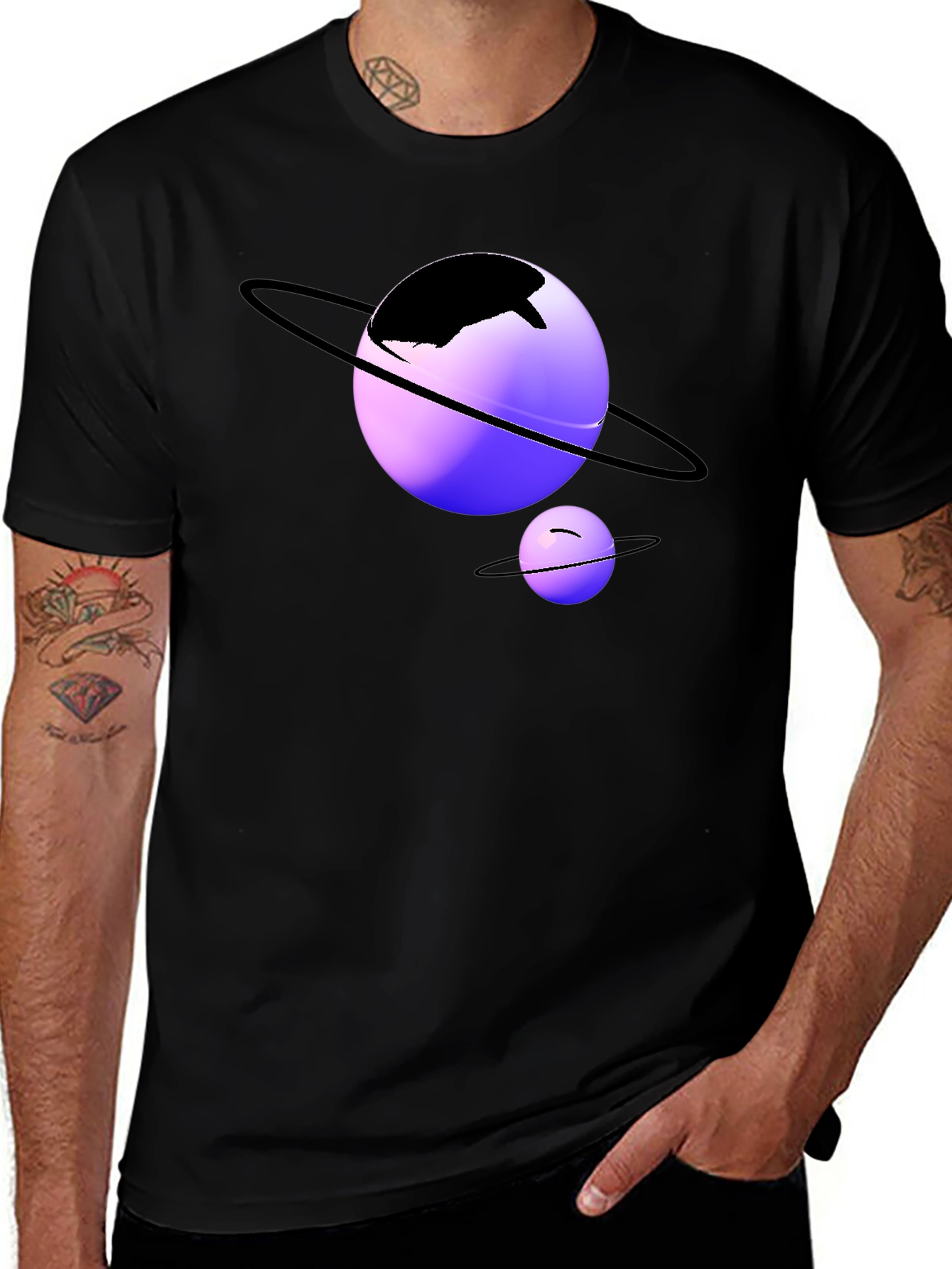 Planetary Dreams T-Shirt - Black Cotton Blend