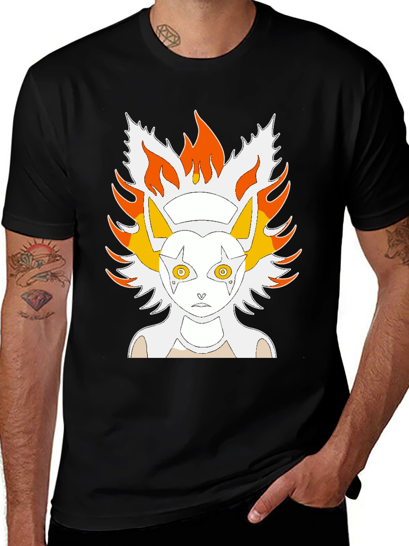 Variant 28 of Anime Character Graphic Black T-Shirt