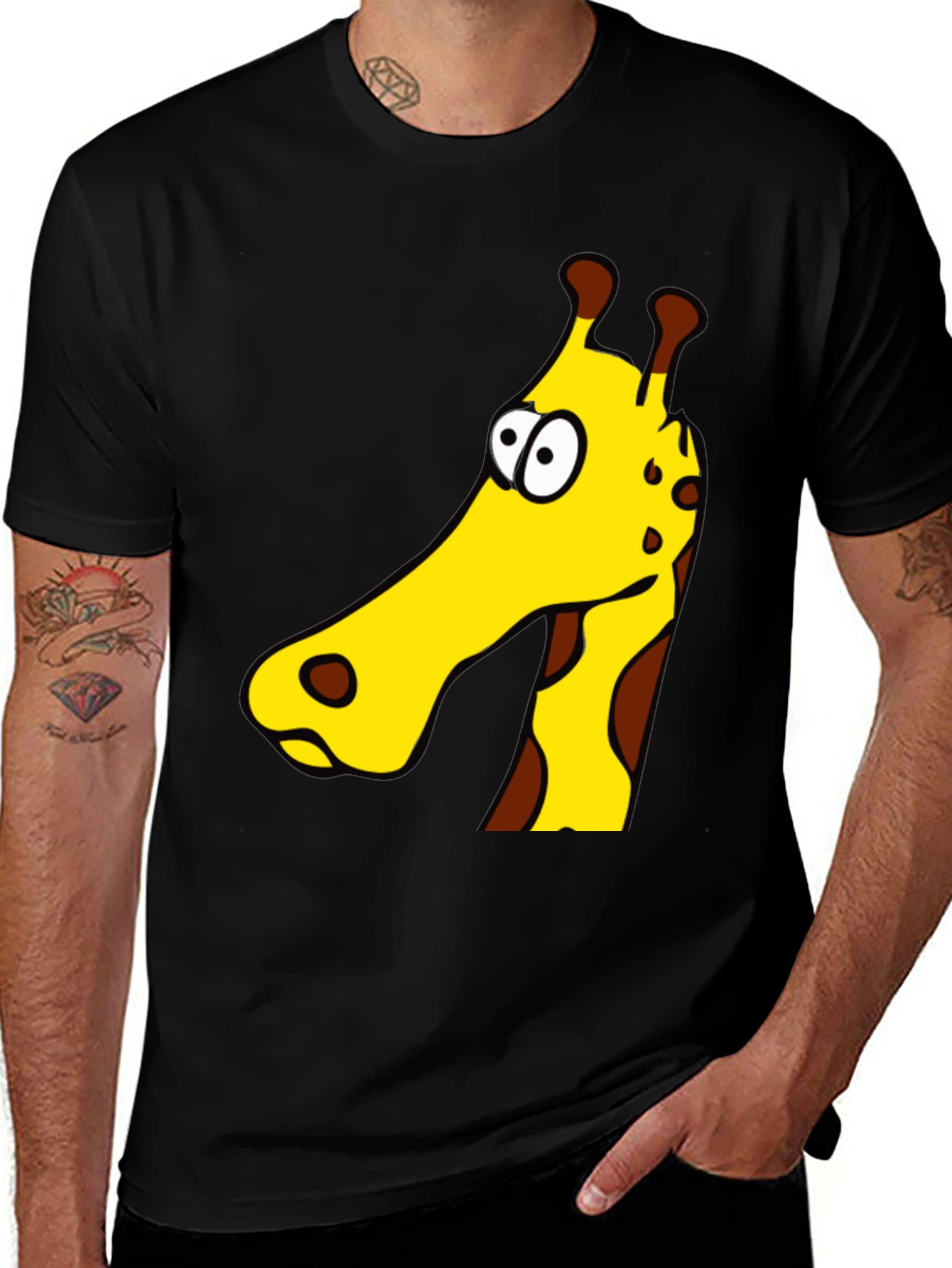 Variant 6 of Cartoon Giraffe Graphic Tee - Soft Cotton Blend